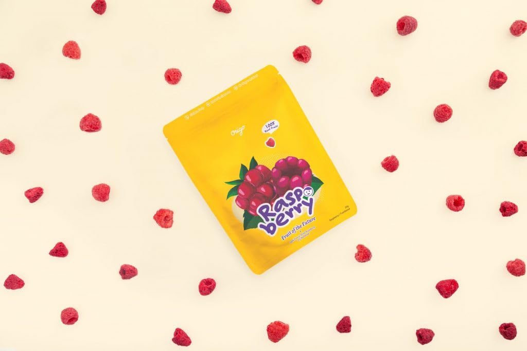 Freeze-Dried Raspberries Snack - 100% Natural Real Fruit, No Sugar Added, No Preservatives, Healthy Vegan Snacks, Product of Canada, 20g - Perfect for Lunchboxes, Hiking, and On-the-Go Nutrition