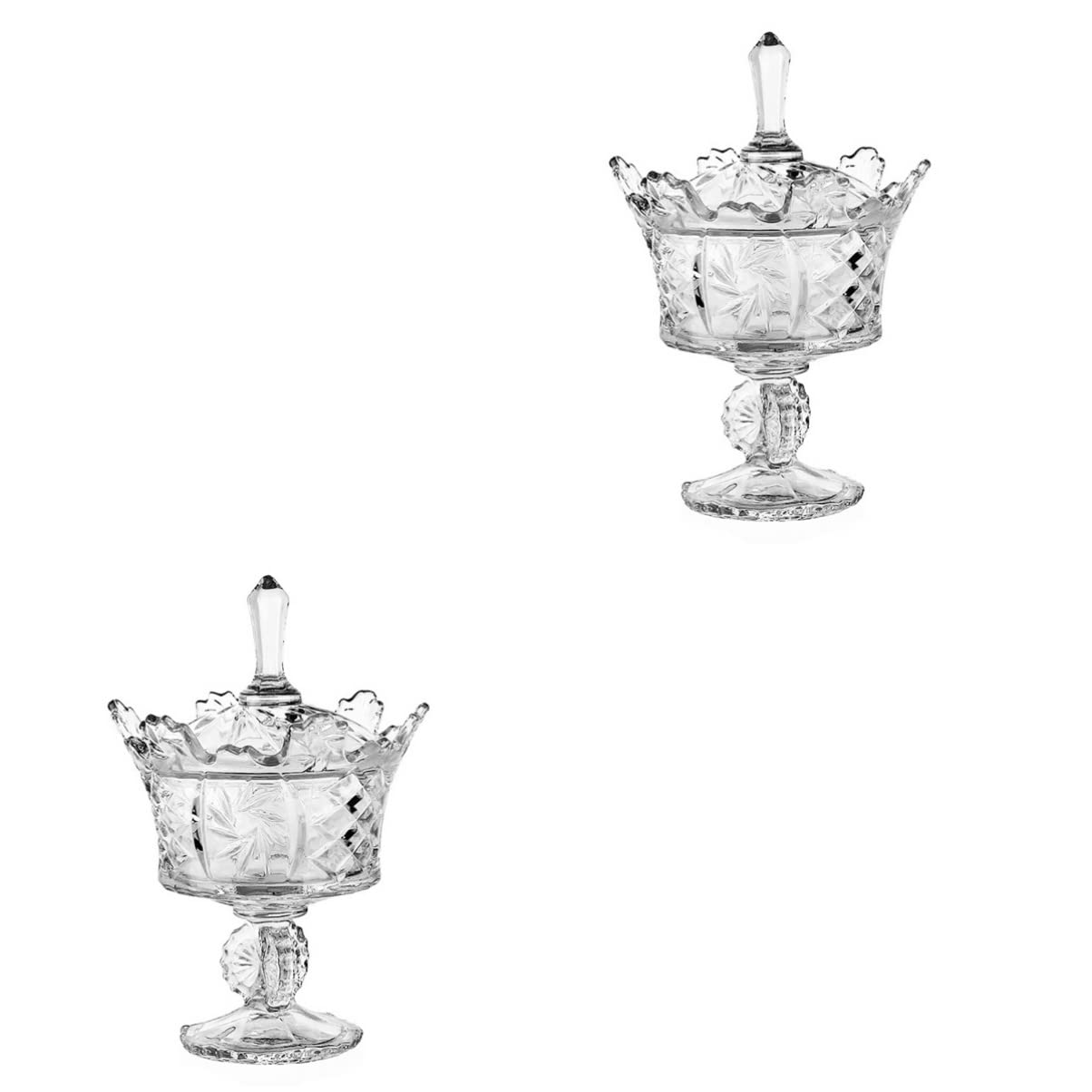Crystal Clear Glass Candy Jars with Lids - 2 Pack Airtight Apothecary Jars for Candy Buffet, Party Decor, Kitchen Storage & Home Organization