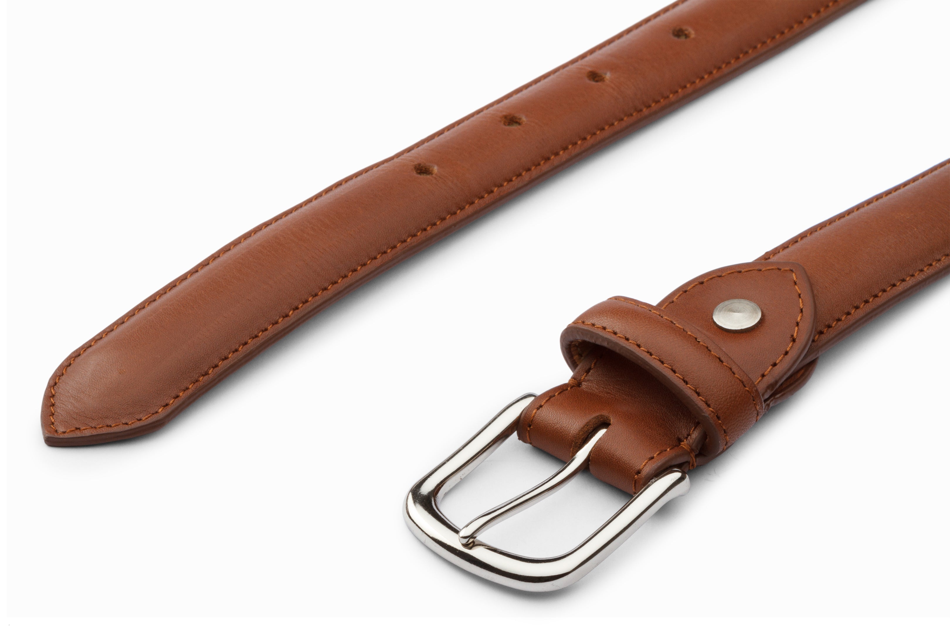 Brown Leather Profile Belt for Men - Small Size - Perfect for Casual Wear, Office & Formal Occasions