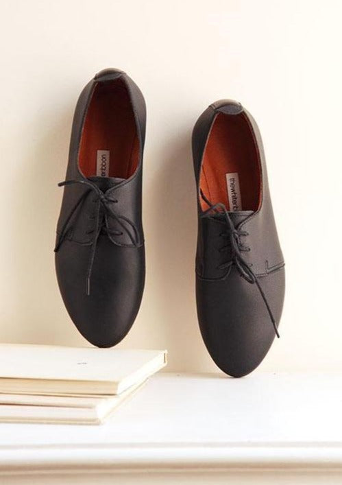 AMIRA Classic Black Oxford Shoes for Women - Comfortable & Stylish Formal Footwear for Office, Business, and Special Occasions