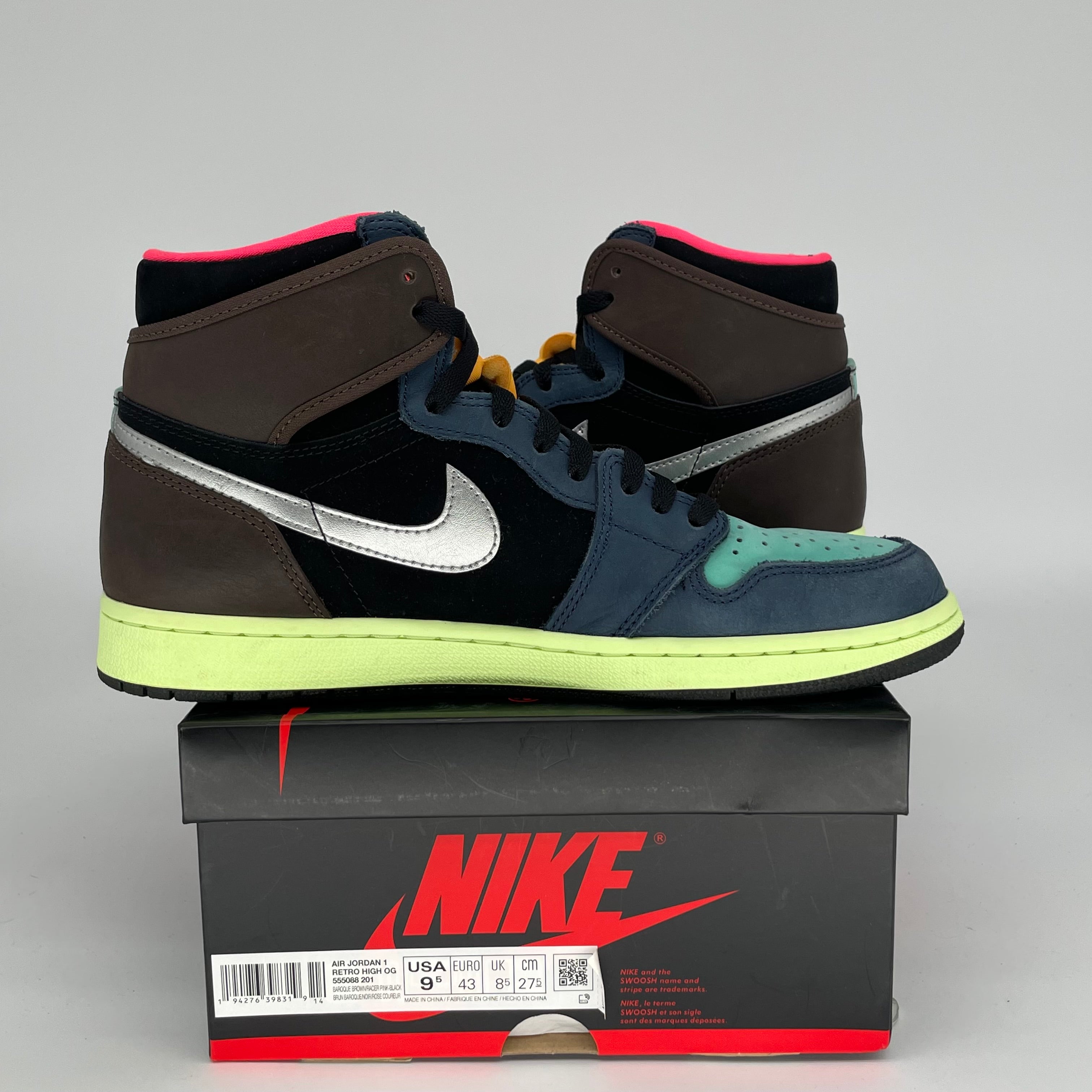 AIR JORDAN 1 BIO HACK Sneakers Men's Size 9.5 - Retro Basketball Shoes 555088-201 | Streetwear Fashion & Casual Wear for Everyday Style