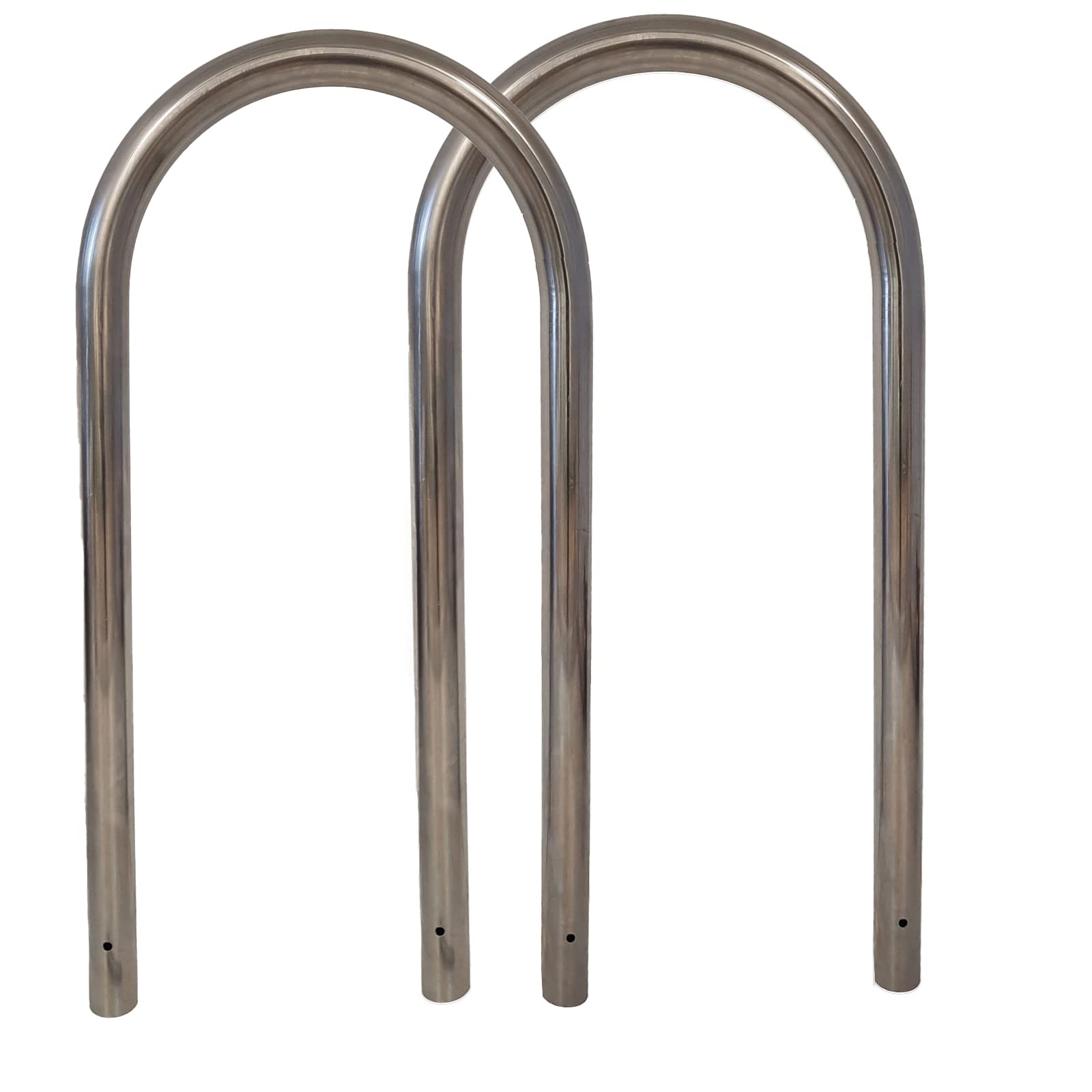 TRUTZHOLM 2X Stainless Steel Bike Stand - 115x58 cm (HxW) 60mm Diameter - Bicycle Parking Rack, Wall Mount Bike Holder, Tree Protection Guard for Outdoor Use in Parks, Streets and Gardens