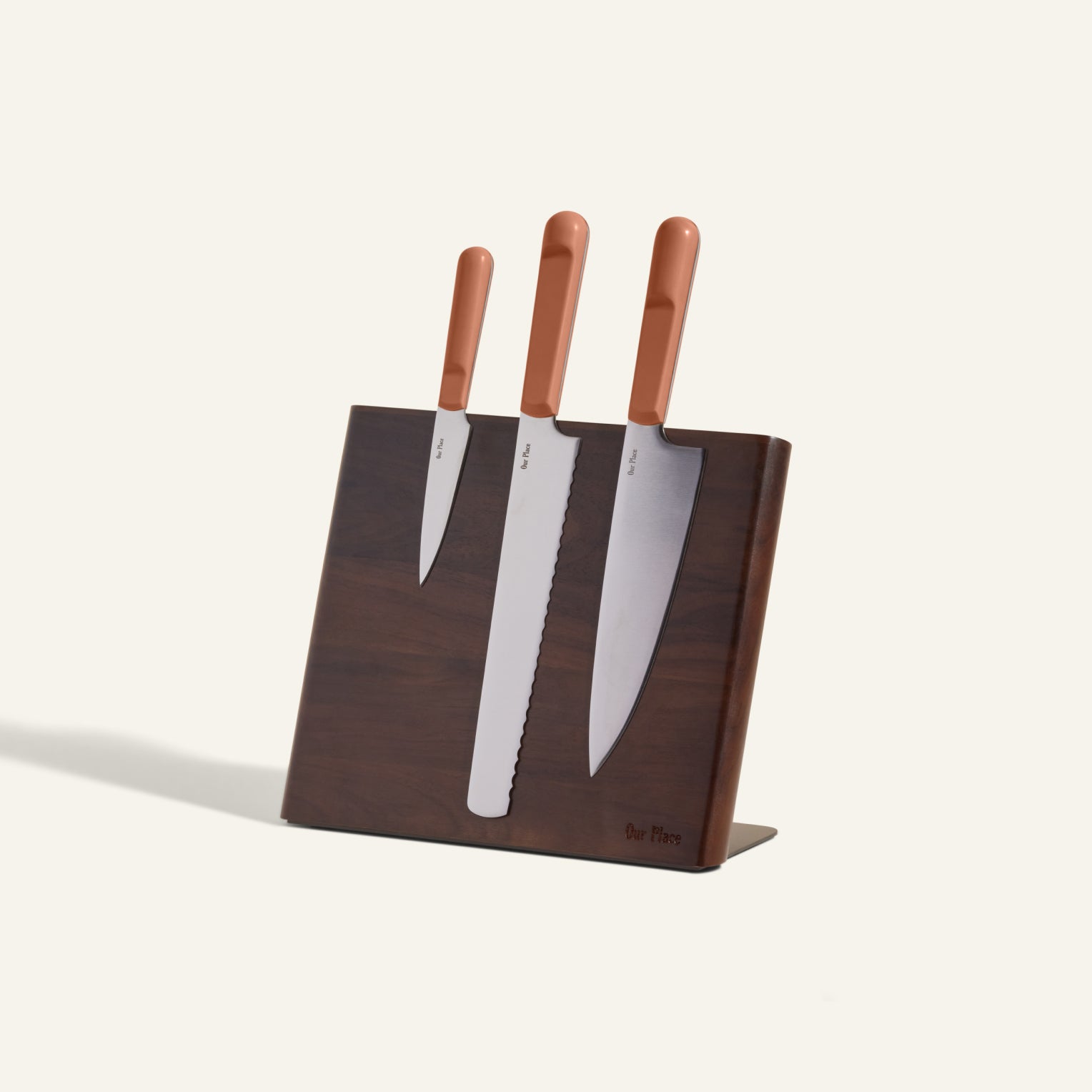 Premium 3-Piece Knife Set with Walnut Wood Knife Block - Chef Knife, Paring Knife, Utility Knife - Perfect for Home Cooking, Kitchen Gifts & Professional Chefs
