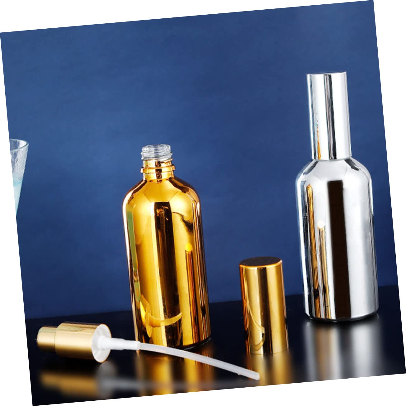 Premium Cocktail Atomizer Spray Bottles Set - Electroplated Glass with Non-Slip Base for Bartending, Mixology & Home Bar Use - Perfect for Cocktail Garnishing, Flavor Infusing & Bar Decor