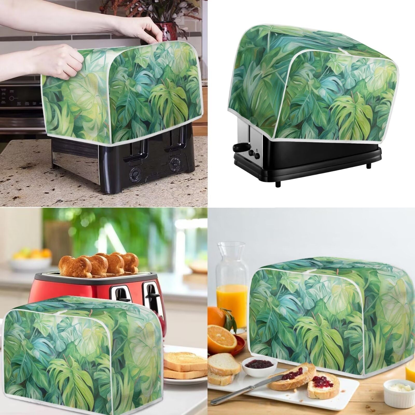 Palm Tree Dust Cover for Kitchen Appliances - Washable & Dustproof Blender, Toaster, Bread Maker Protector | Perfect for Countertop Organization & Small Appliance Protection
