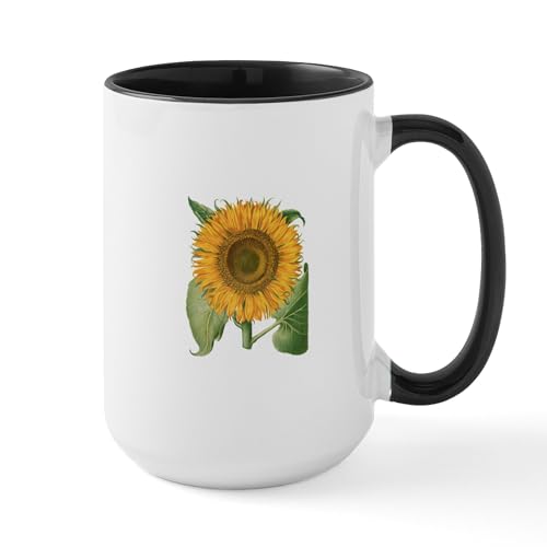White/Black Inside - Vintage Sunflower Basilius Besler Mugs