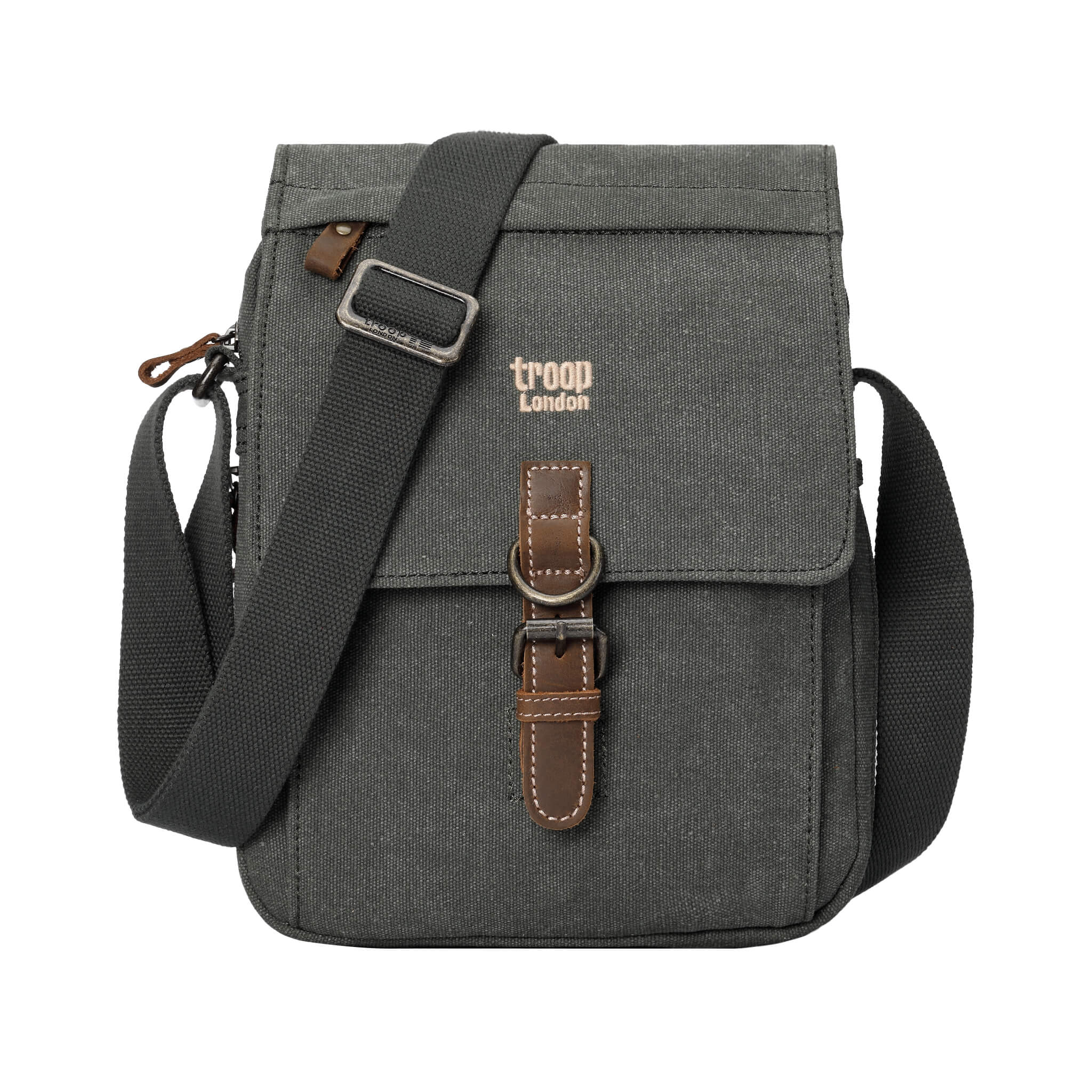 TRP0211 Troop London Classic Canvas Crossbody Bag for Men & Women - Stylish & Durable Everyday Shoulder Bag for Work, Travel & Casual Outings
