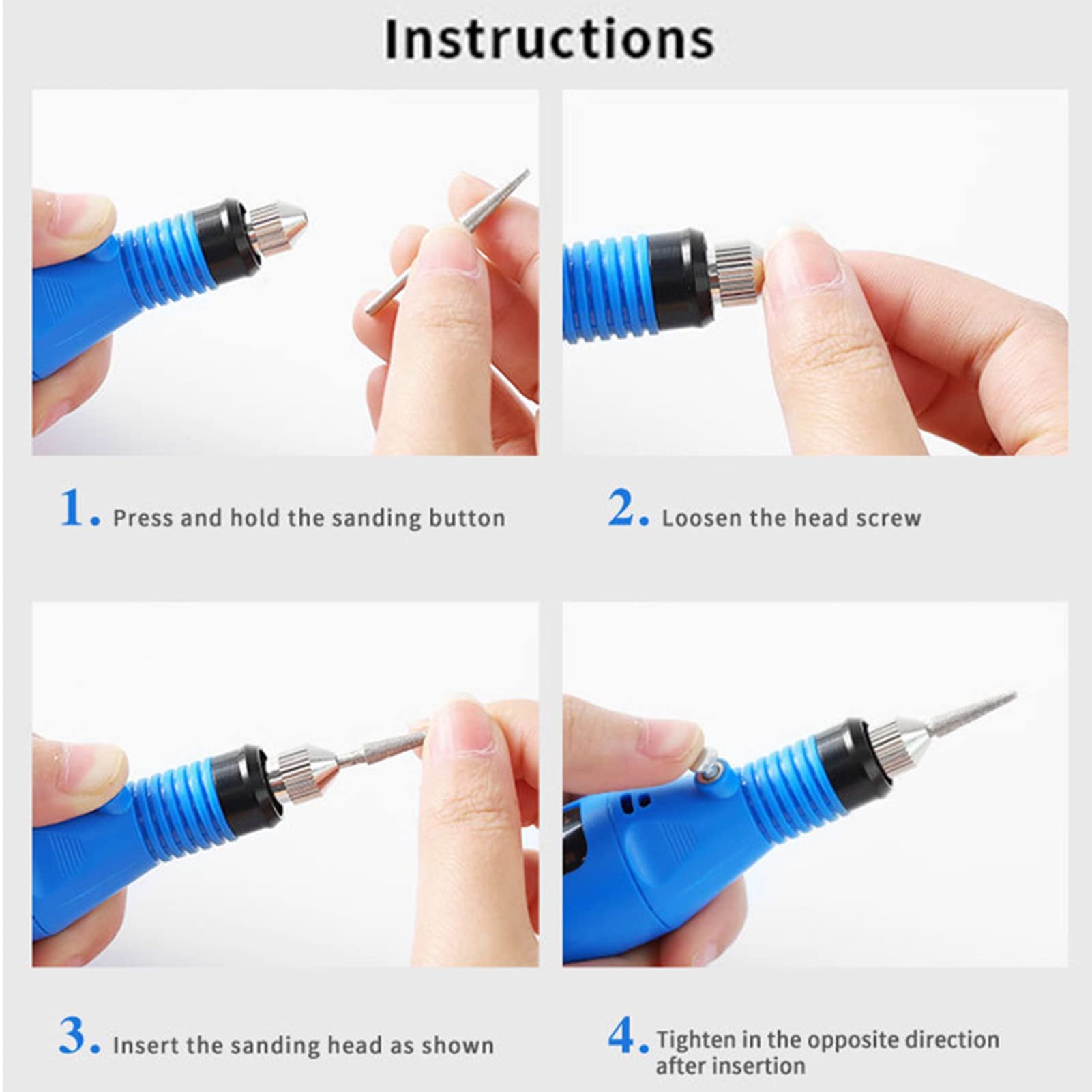 Professional Portable Electric Nail Drill Kit - USB Rechargeable Manicure Tool for Acrylic Nails, Gel Polish Removal & Nail Art | Perfect for Home Salon, Nail Techs & DIY Beauty Care (Blue)