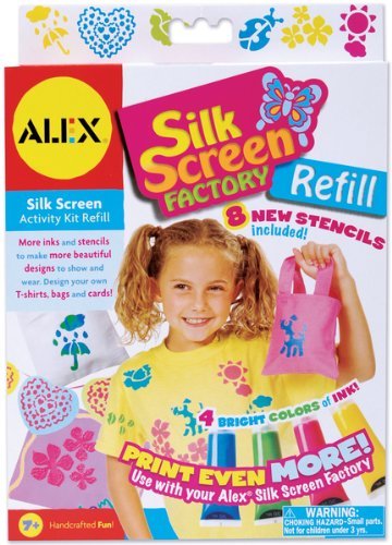 ALEX Toys Craft Silkscreen Factory Refill Kit - DIY Screen Printing Supplies for Kids & Adults - Perfect for T-Shirts, Totes & Fabric Art Projects