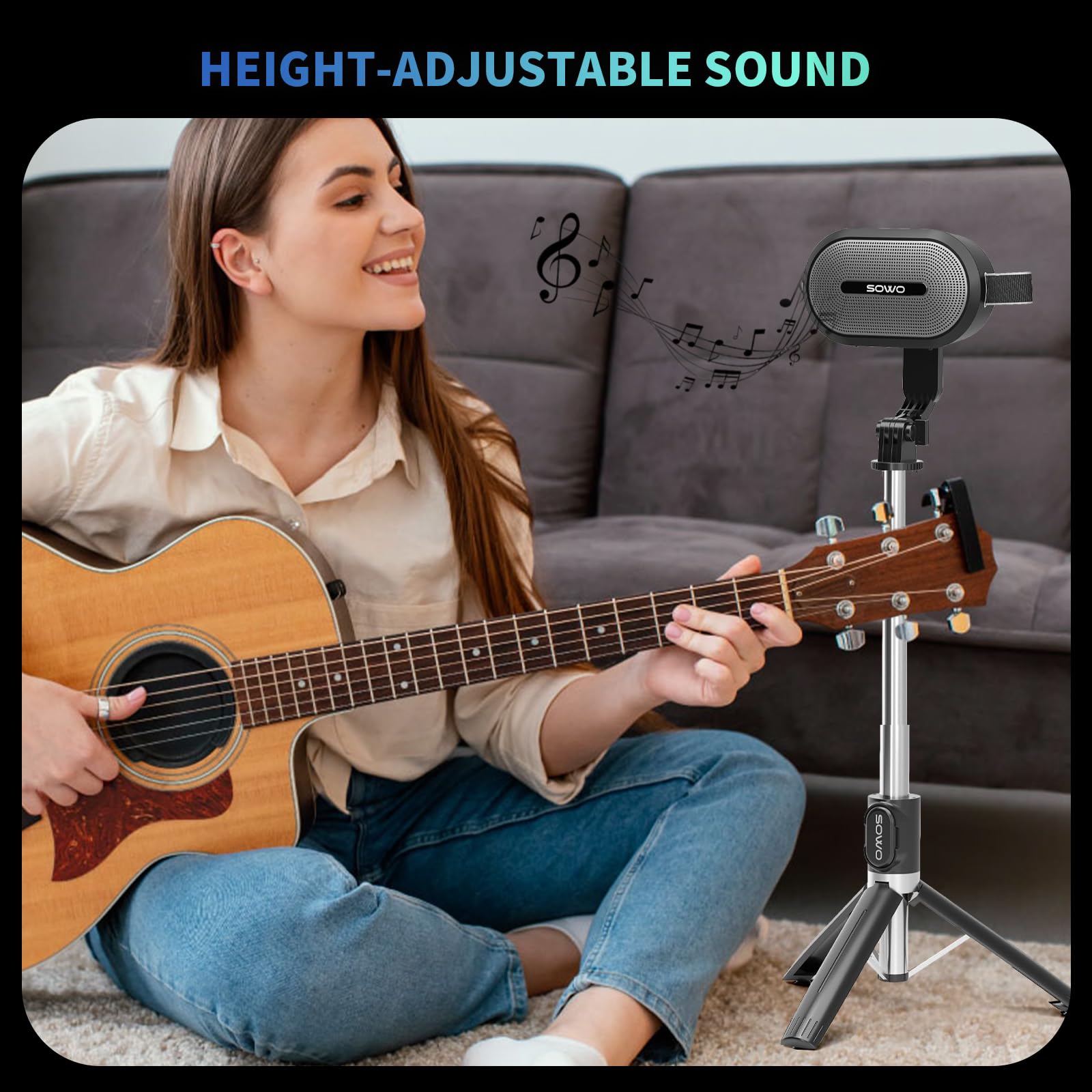 SOWO Wireless Dual Bluetooth Speakers Set with Adjustable Stands - 2Pcs High-Fidelity Stereo Sound, Smart Pairing Sync & Surround Sound - Portable Lightweight Case Included for Home Theater, Outdoor Travel, Parties & Birthday Celebrations