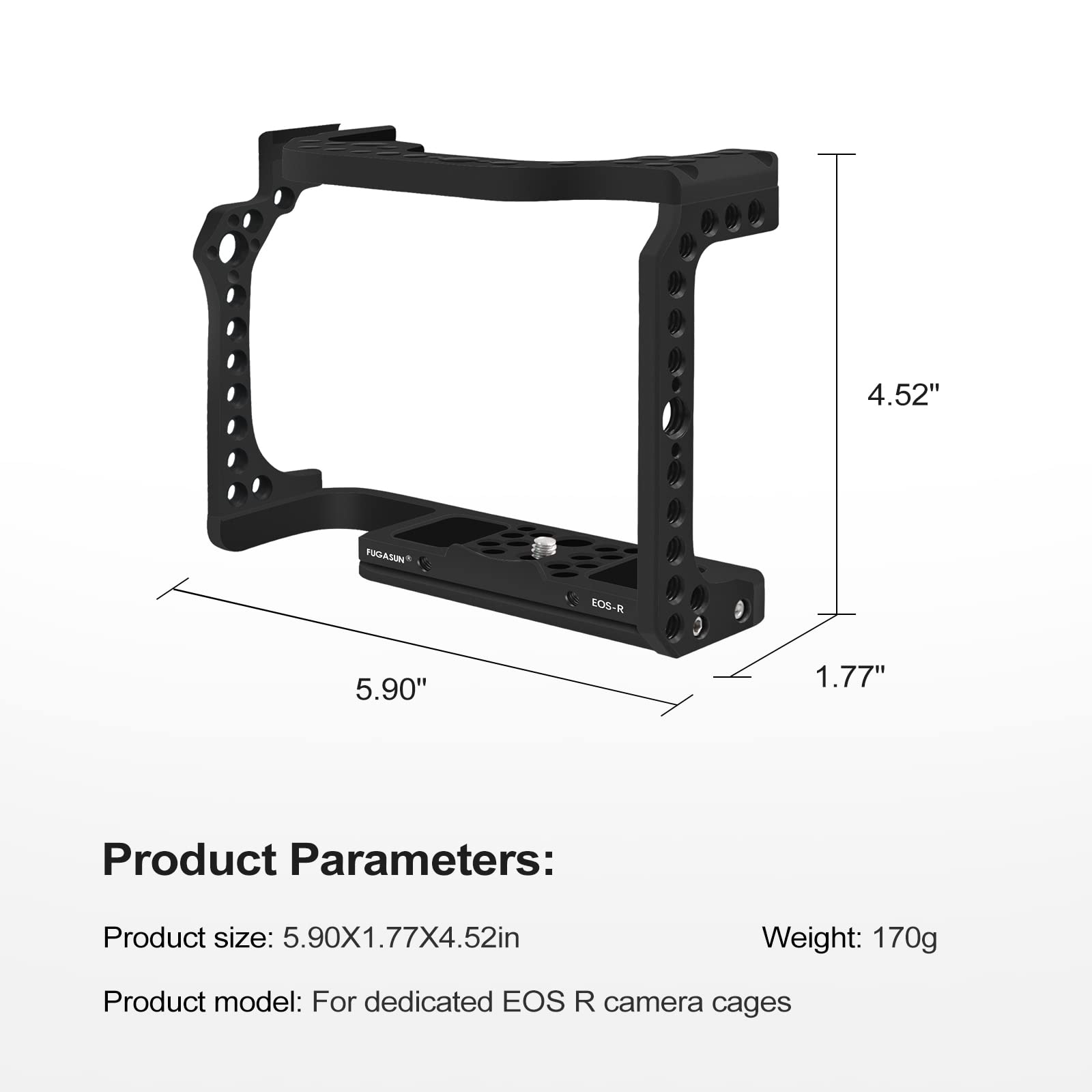 Canon EOS R Camera Cage Rig with Cold Shoe Mount - Durable Aluminum Alloy Protection for DSLR Videography - Perfect for Vlogging, Film Making & Professional Photography