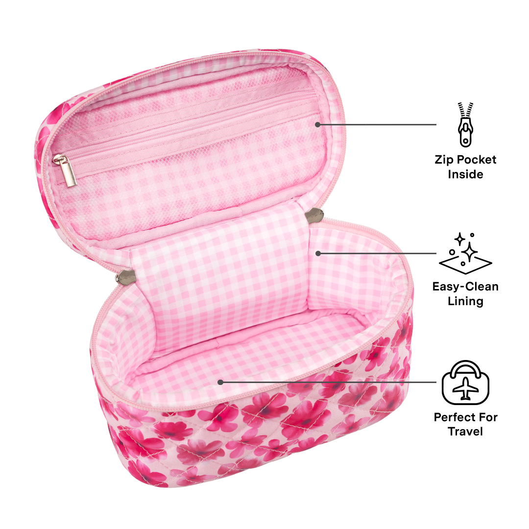 Cherry Blossom Vanity Bag - Elegant Floral Makeup Pouch for Women | Perfect for Travel, Cosmetics & Toiletries Storage | Cute Gift Idea for Her