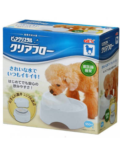 Gex Pure Crystal Clear Dog Bowl 0.95L (32oz) - BPA-Free Pet Food & Water Dish - 2 Color Options for Small & Medium Dogs - Perfect for Home, Travel & Outdoor Use