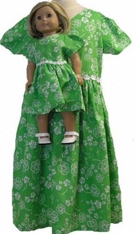 Matching Green Dresses for Girls and Dolls - Size 6 | Perfect for Playdates, Tea Parties & Photo Shoots