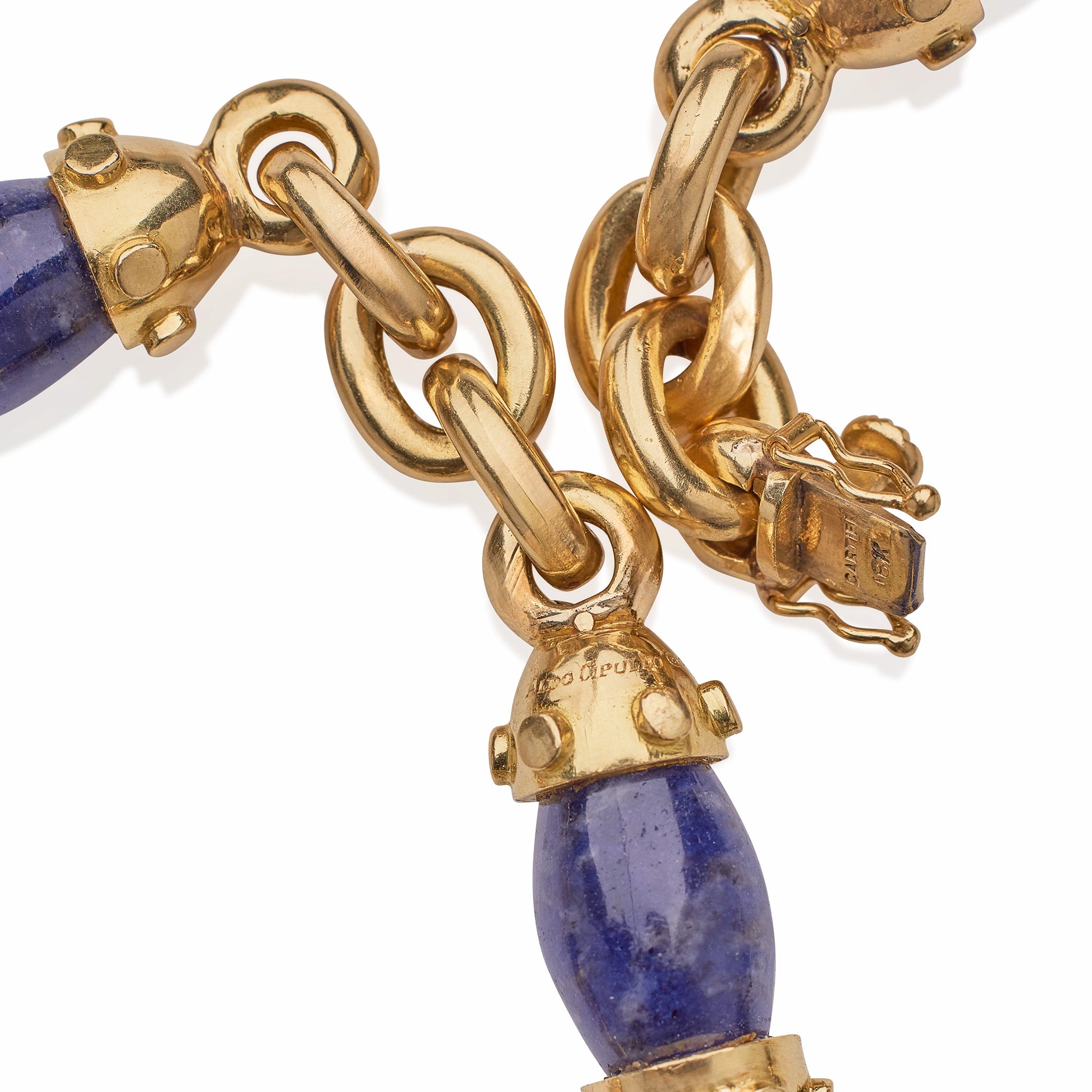 Cartier 18K Gold & Sodalite Beaded Necklace by Aldo Cipullo - Luxury Statement Jewelry for Women, Perfect for Evening Events & Special Occasions