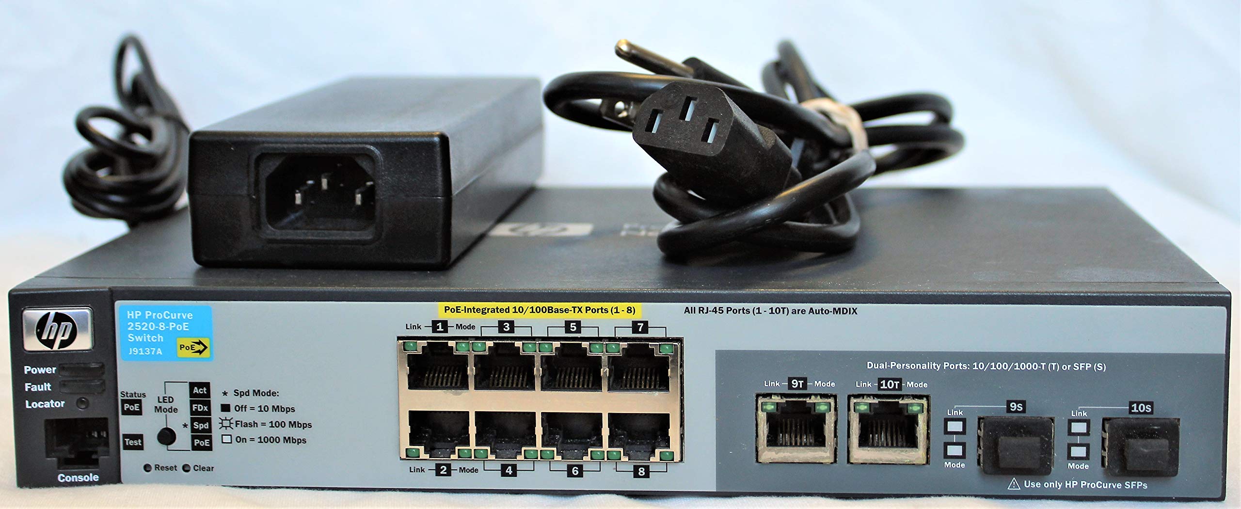 HP 2520-8-PoE Switch | 8-Port Gigabit Ethernet Network Switch with PoE+ (J9137A#ABA) | Ideal for Small Business & Office Networking