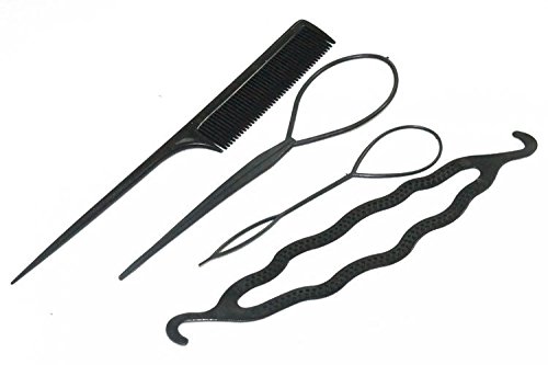 Homeoculture Black Hair Accessories Combo Set - 10-Piece Hair Styling Kit for Women & Girls | Hair Clips, Barrettes & Ponytail Holders | Perfect for School, Work & Special Occasions