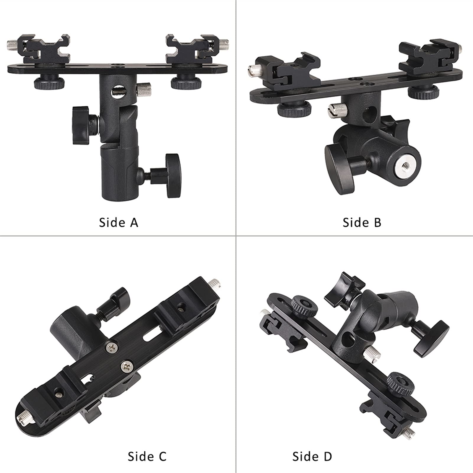 Professional Flash Bracket & Umbrella Holder Stand for Speedlite Mic - Heavy Duty Black Photo Accessories with 2 Mounts - Durable Replacement for Photography, Videography & Studio Lighting
