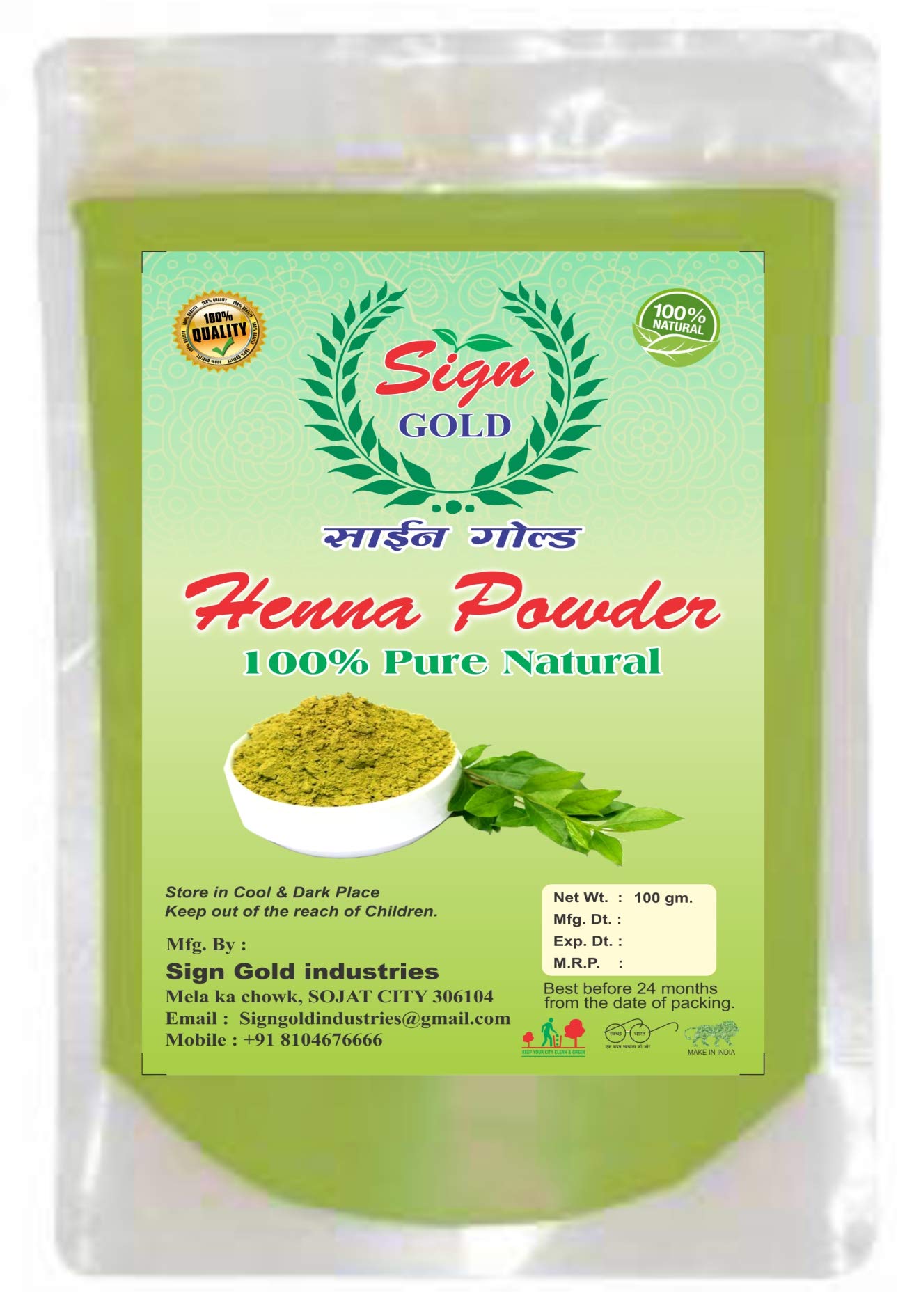 100% Natural Rajasthani Henna Powder for Hair & Body Art - 100g (Pack of 2) | Pure Mehandi for Hair Coloring, Tattoos & Bridal Designs | Safe for DIY Beauty & Wedding Occasions