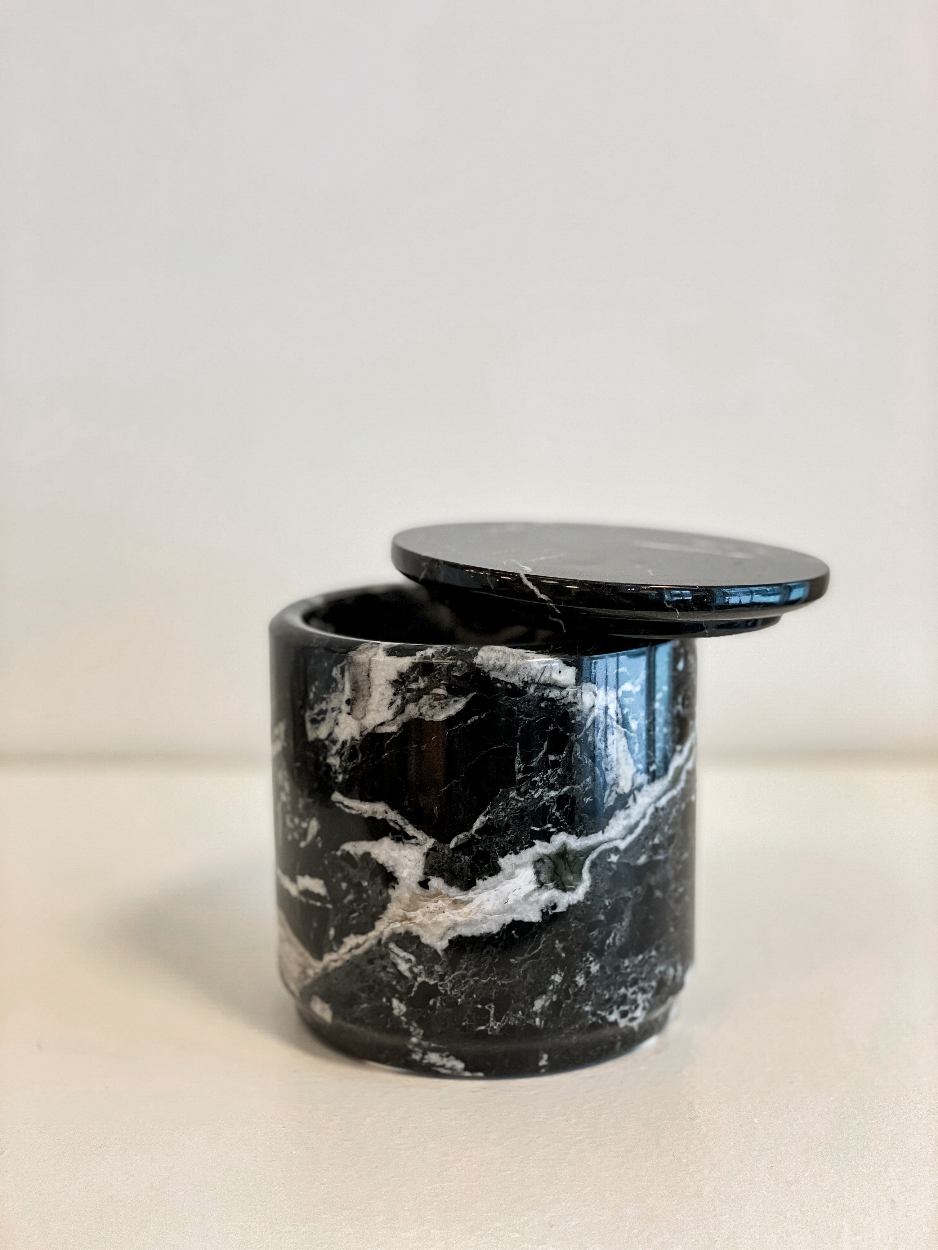 Black Zebra Marble Lidded Canister - Airtight Kitchen Storage Container for Coffee, Tea, Sugar & Spices | Stylish Countertop Decor for Pantry Organization