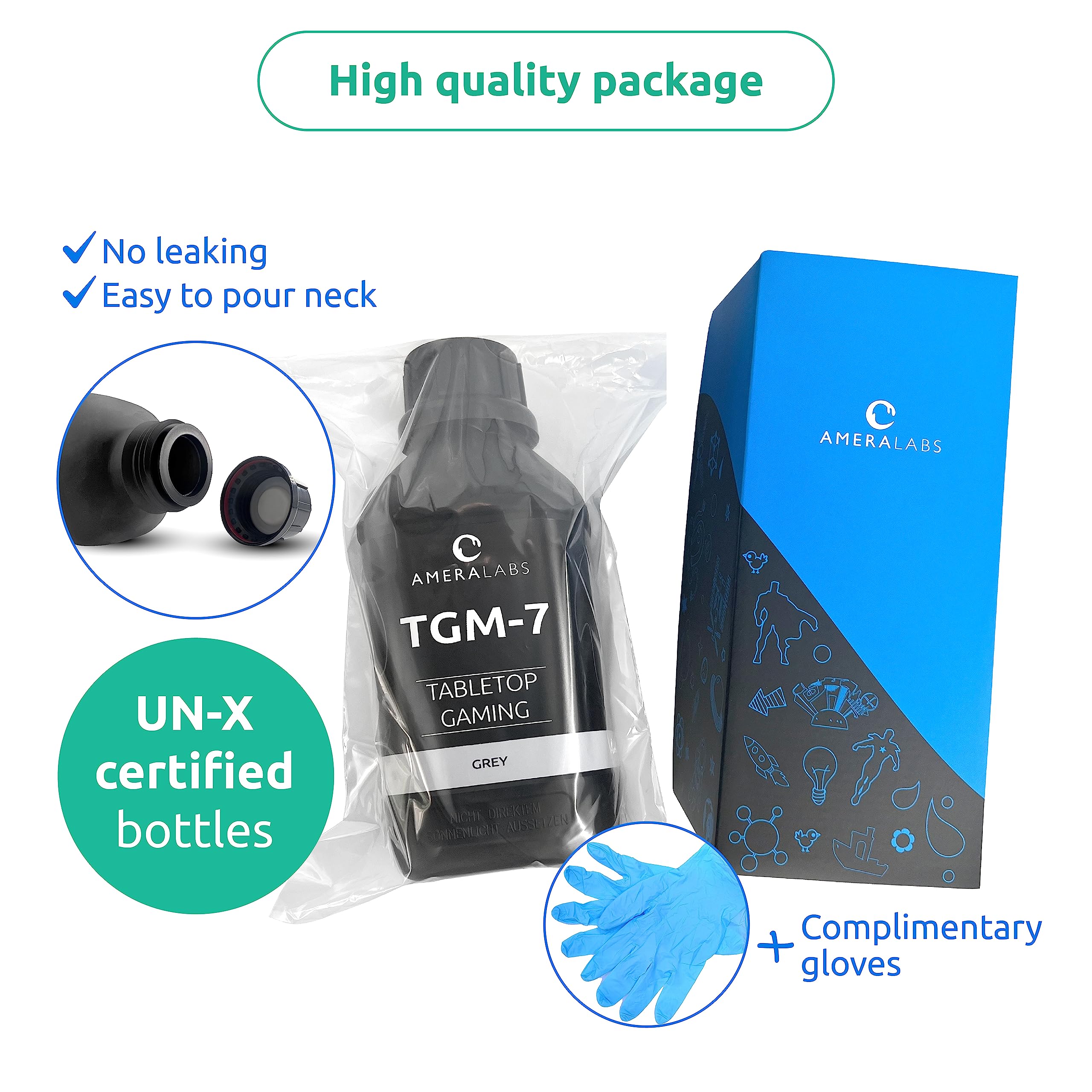 Premium TGM-7 3D Printer Resin for High-Resolution 4K/8K/12K LCD/DLP/SLA Printers – Tough, Fast-Curing UV Resin with Low Odor (405nm, Clear, 1kg) – Ideal for Tabletop Miniatures, Jewelry Making & Detailed Prototyping