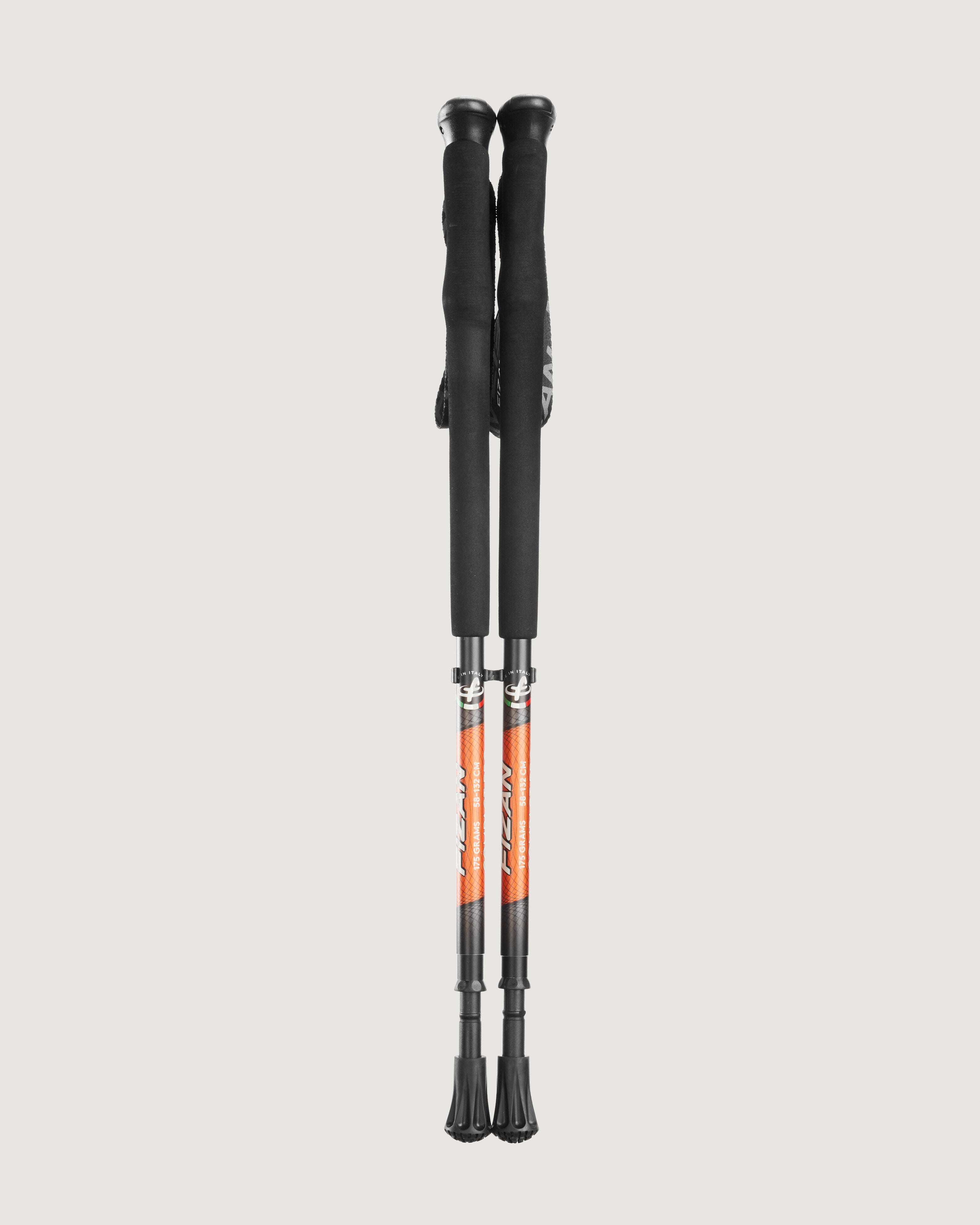 Fizan Compact Pro Trekking Poles Pair - Lightweight & Durable Hiking Sticks for Men & Women - Perfect for Backpacking, Trail Running & Mountain Climbing - Orange