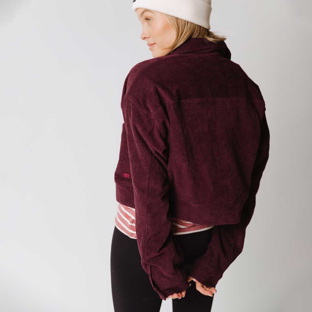 Stylish Women's Corduroy Eggplant Shacket - Cozy Fall & Winter Layering Piece for Casual Outfits & Outdoor Adventures