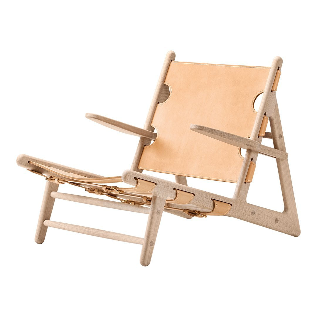 Borge Mogensen Hunting Chair - Mid-Century Modern Leather Lounge Chair for Living Room, Office & Library - Durable & Stylish Scandinavian Design Furniture