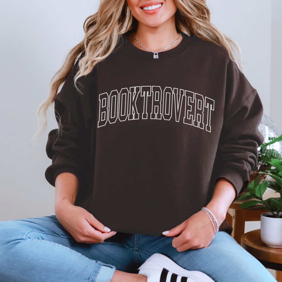Booktrovert Graphic Sweatshirt - Cozy Reading Hoodie for Book Lovers - Perfect for Library, Coffee Shops & Relaxing at Home