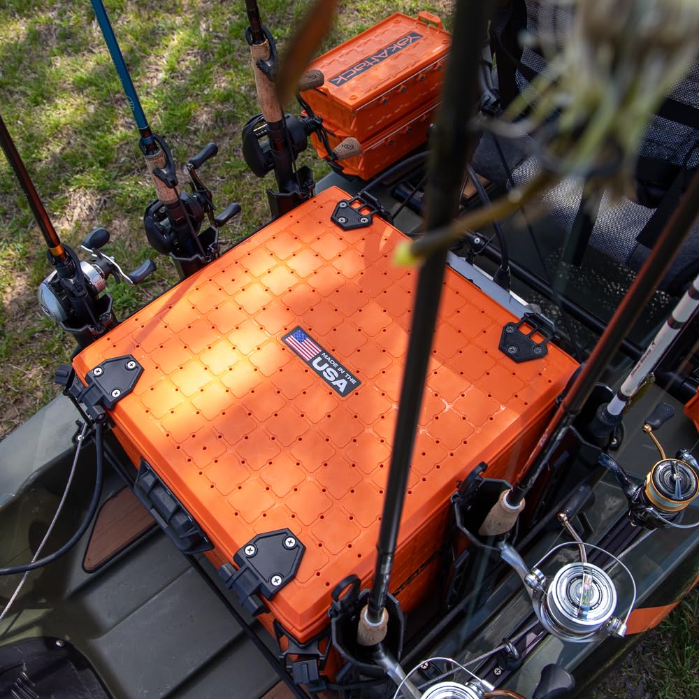 YakAttack BlackPak Pro Kayak Fishing Crate with 6 Rod Holders - 16