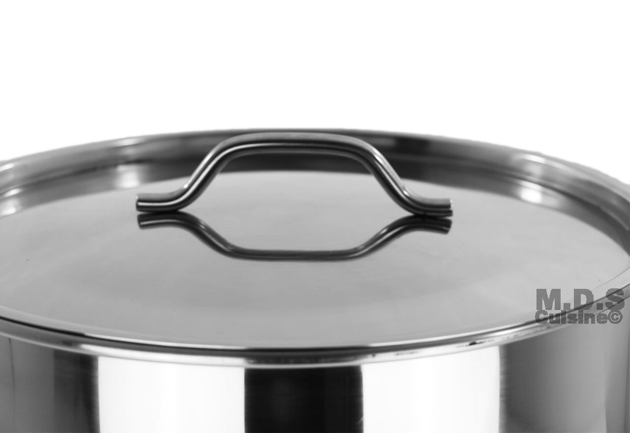 40QT Stainless Steel Stock Pot with Lid - Heavy Duty 10 Gauge Brewing, Steaming & Cooking Pot for Tamales, Canning, Soups & Large Batch Meals - Perfect for Home Kitchens & Commercial Use