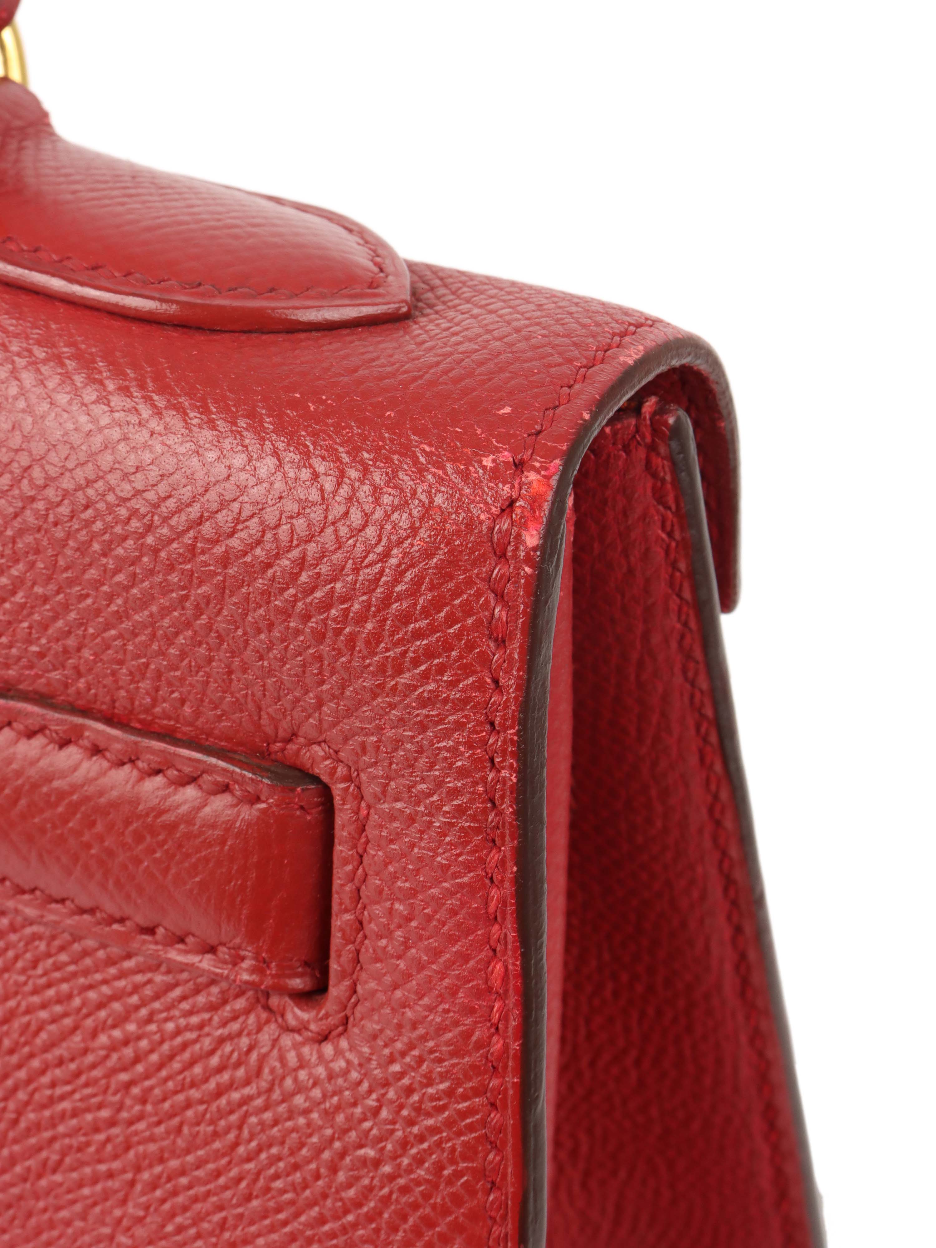 Authentic Hermes Kelly 32 Bag Rouge H Red Gold Hardware 1994 Vintage - Luxury Handbag for Women, Perfect for Parties & Special Occasions