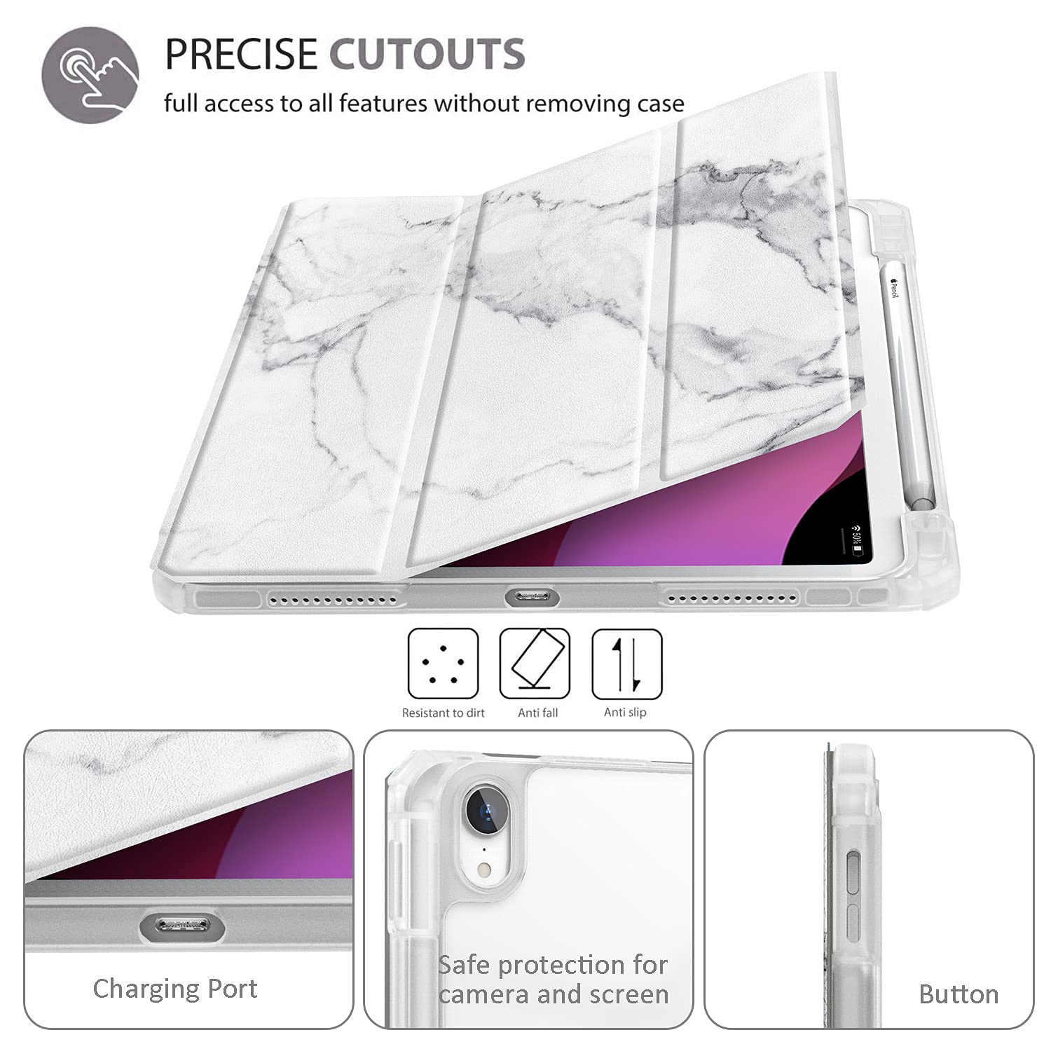 Gahwa Protective Case for iPad Air 4th Generation (2020 Model) 10.9 Inch - Slim Fit Shockproof Cover with Auto Sleep/Wake - Perfect for Work, School & Travel