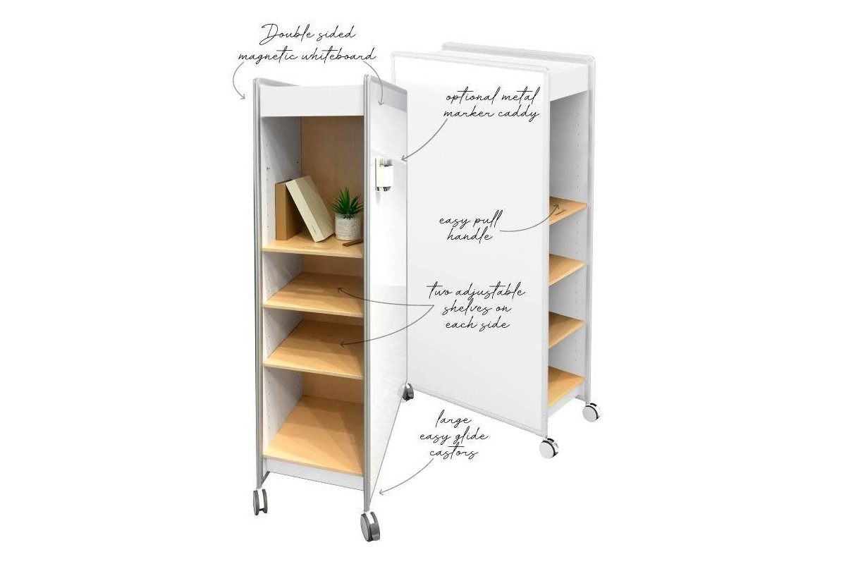 Vision Hubble Double-Sided Mobile Whiteboard - Portable Dry Erase Board for Office, Classroom & Home Use - Perfect for Presentations, Teaching & Note-Taking
