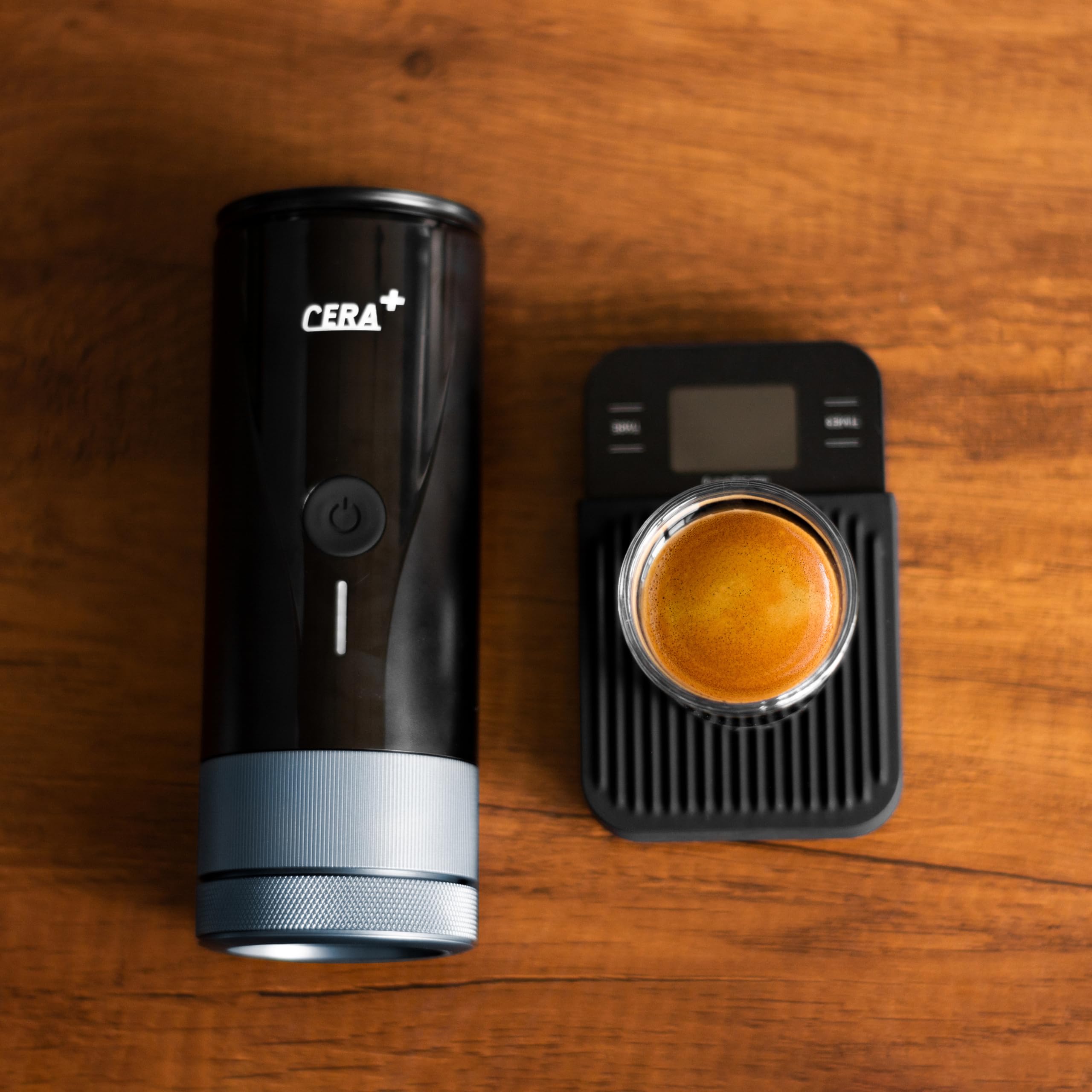 CERA+ PRO Portable Espresso Machine - Self Heating Specialty Coffee Maker for Travel, Compatible with Ultra-Fine Grind | Professional Electric Coffee Machine for Home, Office & Outdoor Adventures