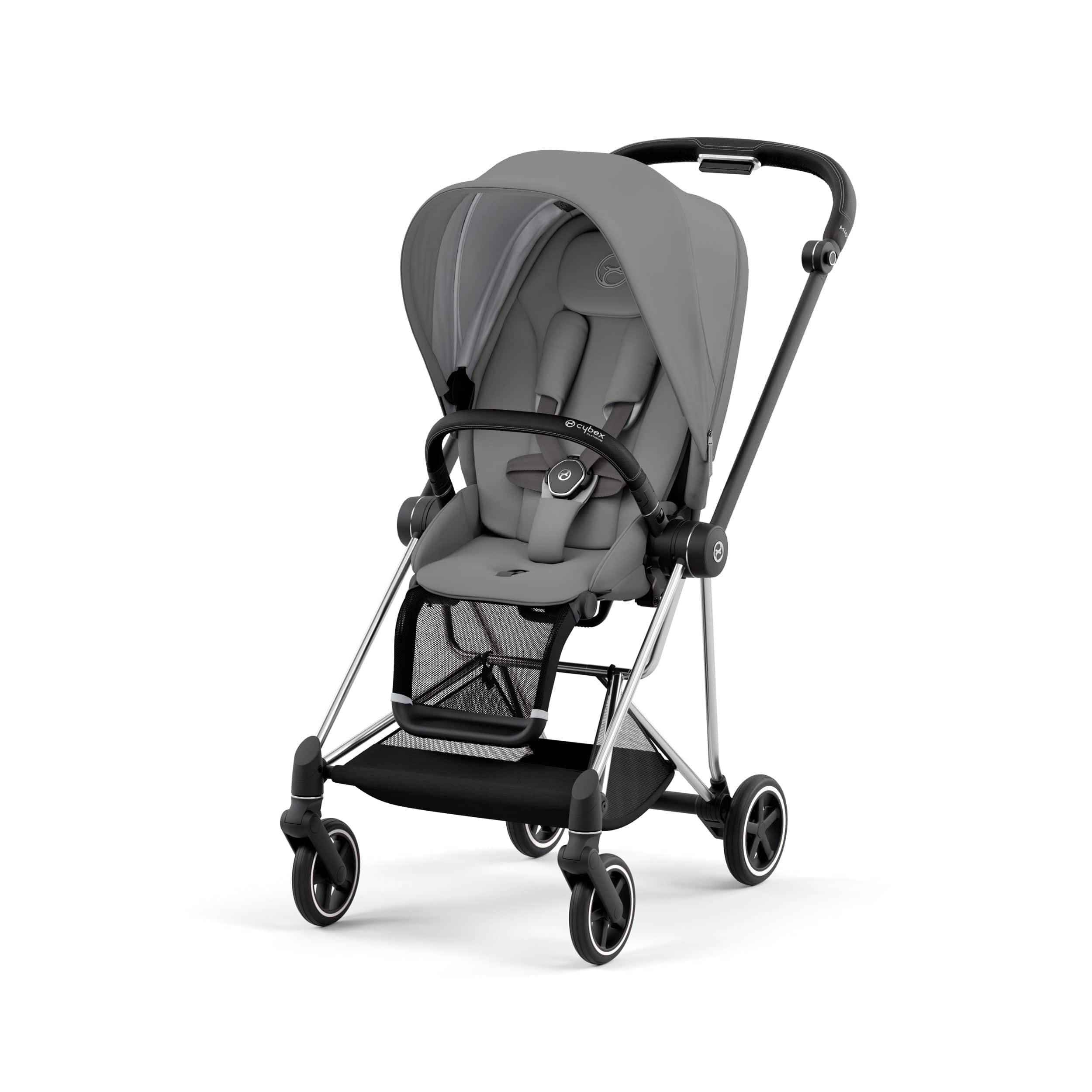 Cybex Mios 3 Complete Stroller - Lightweight Compact Baby Stroller with Reversible Seat, Chrome/Black | Perfect for City Travel & Everyday Use