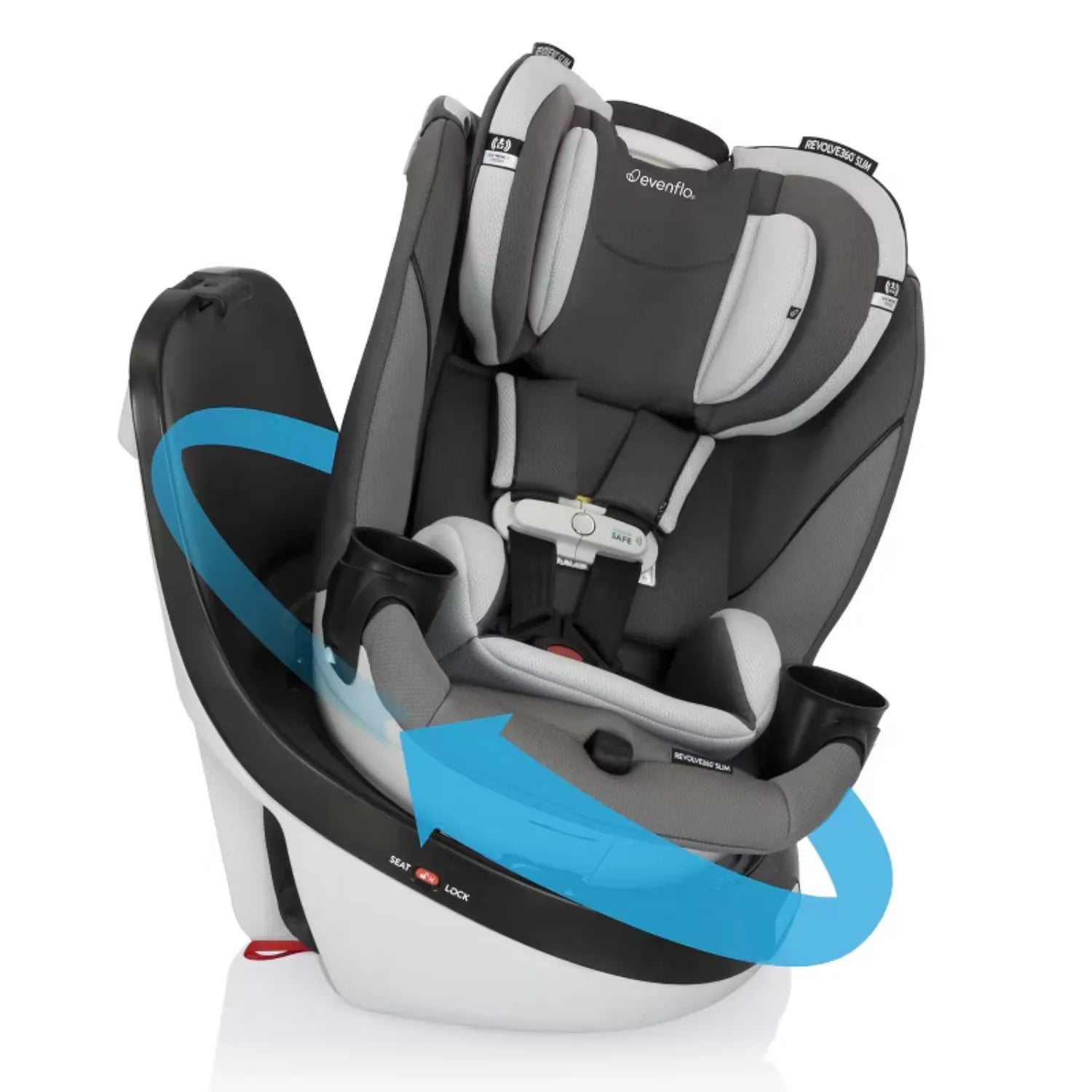 Revolve 360 Slim 2-in-1 Rotating Convertible Car Seat for Infants & Toddlers - Pearl Gray | Easy Swivel & Rear-Facing to Forward-Facing Transition for Safe Car Rides