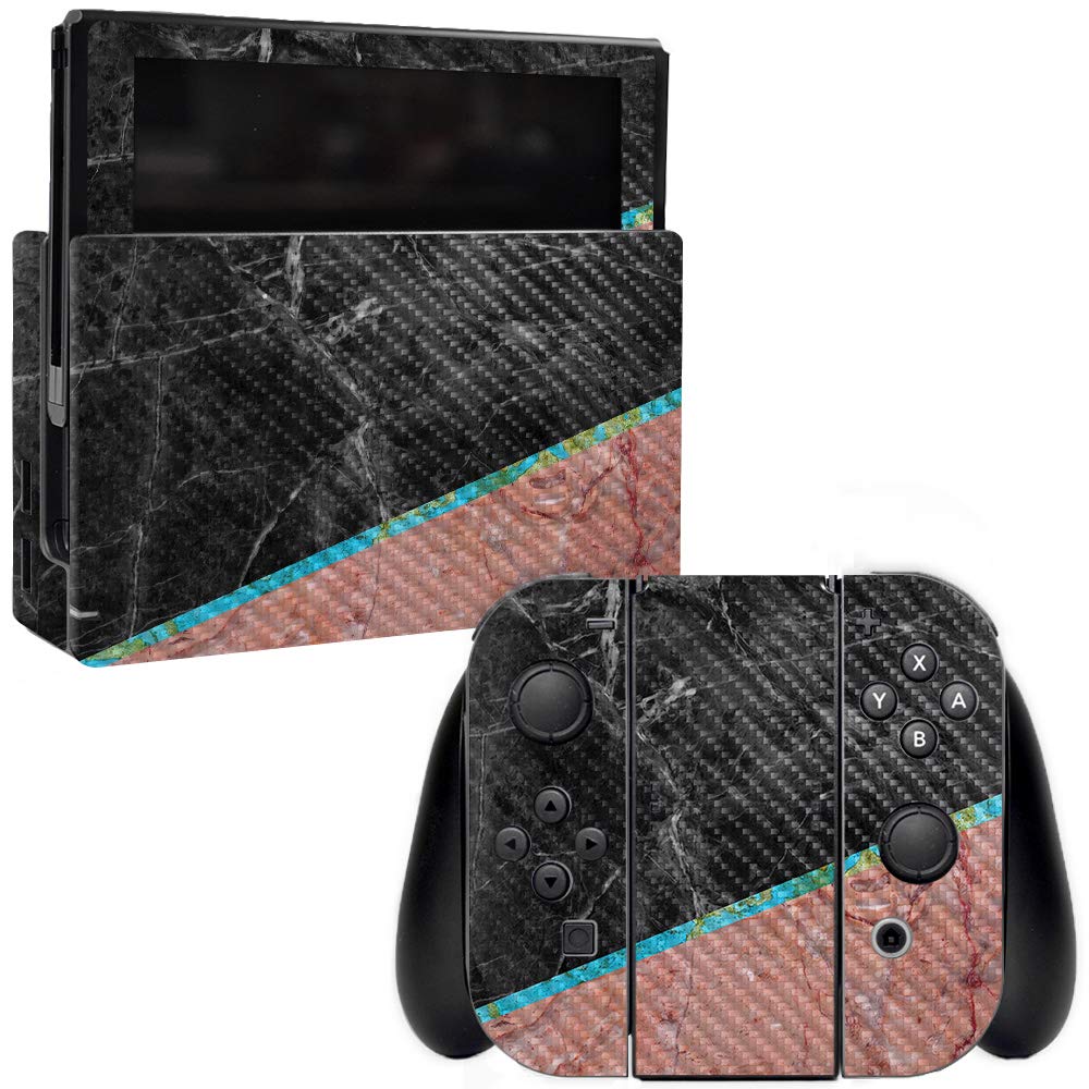 Premium Carbon Fiber Skin for Nintendo Switch - Cut Marble Design | Protective & Durable Textured Cover | Easy to Apply & Remove | Made in USA | Perfect for Gaming Protection and Style Upgrade