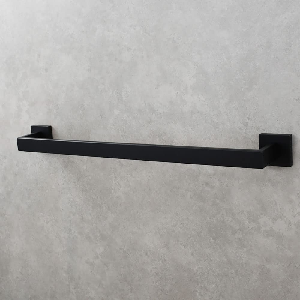 304 Stainless Steel Single Pole Towel Bar for Bathroom and Kitchen, 60.5cm Wall Mounted Hanging Towel Rack with Matte Black Finish - Perfect for Small Spaces, Modern Homes & Spa-Like Bathroom Decor