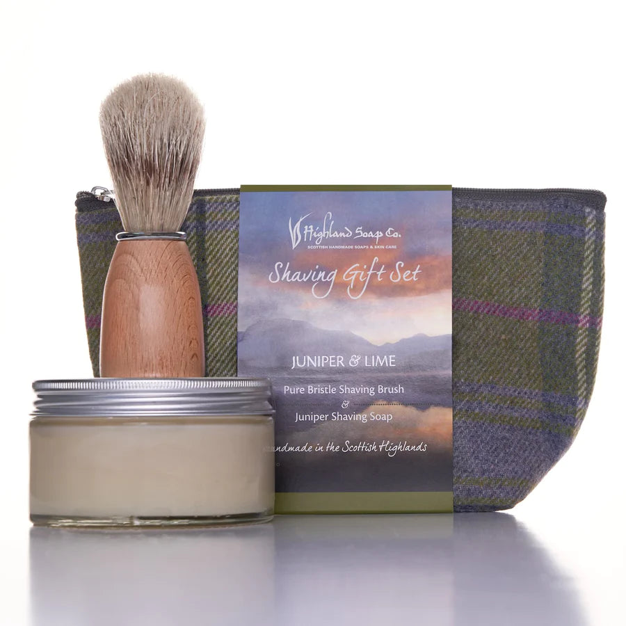 Premium Juniper & Lime Shaving Gift Set for Men - Luxury Shaving Kit with Natural Ingredients - Perfect for Gifts, Father's Day & Self-Care Routine