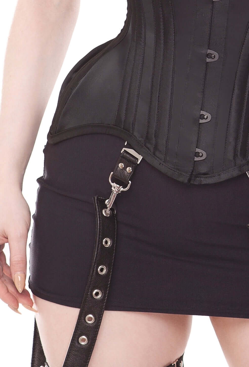 Playgirl Black Leather Trigger Garter Hooks - Sexy Lingerie Accessories for Women, Perfect for Boudoir Photography & Romantic Nights