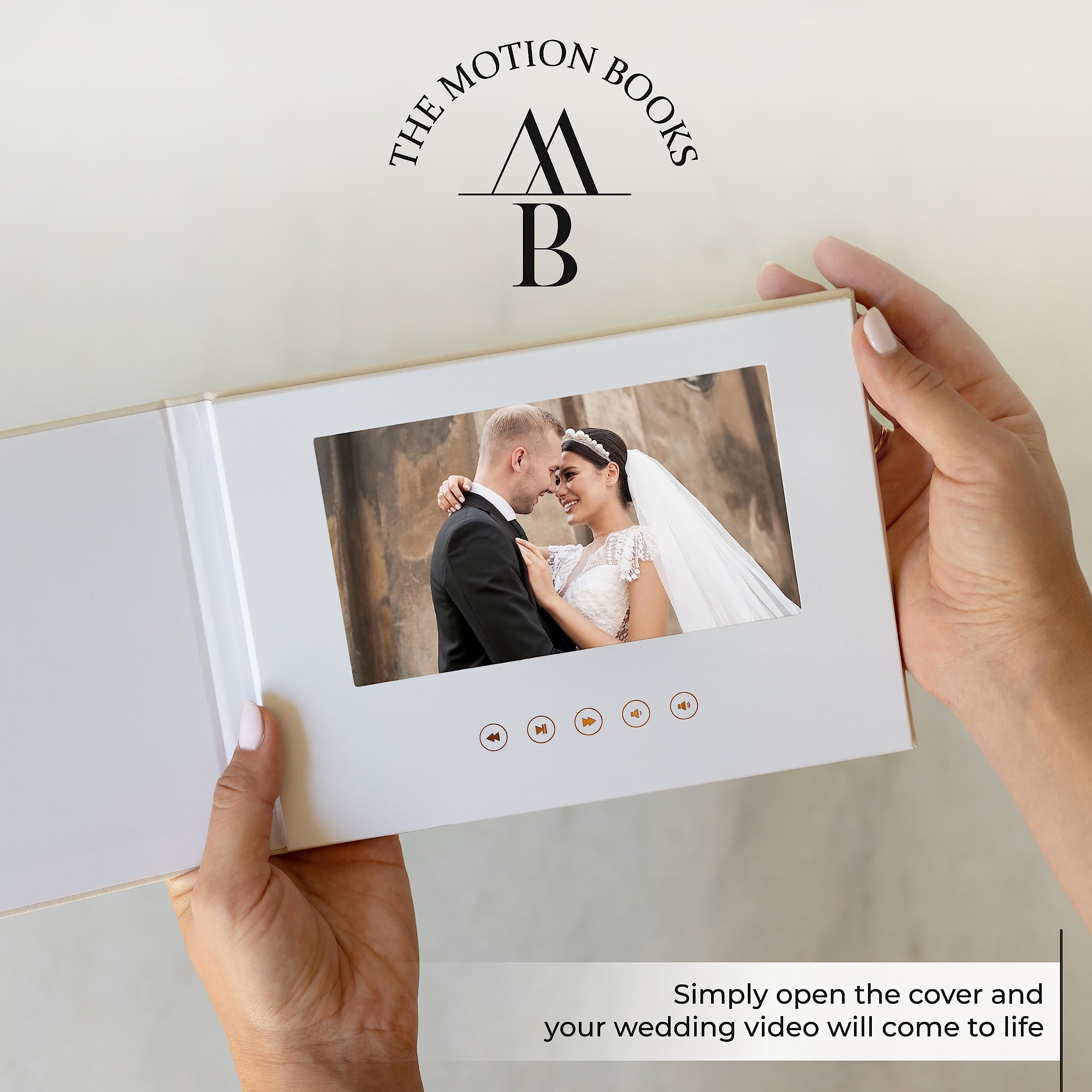 Luxury Linen Bound Wedding Video Book with 7
