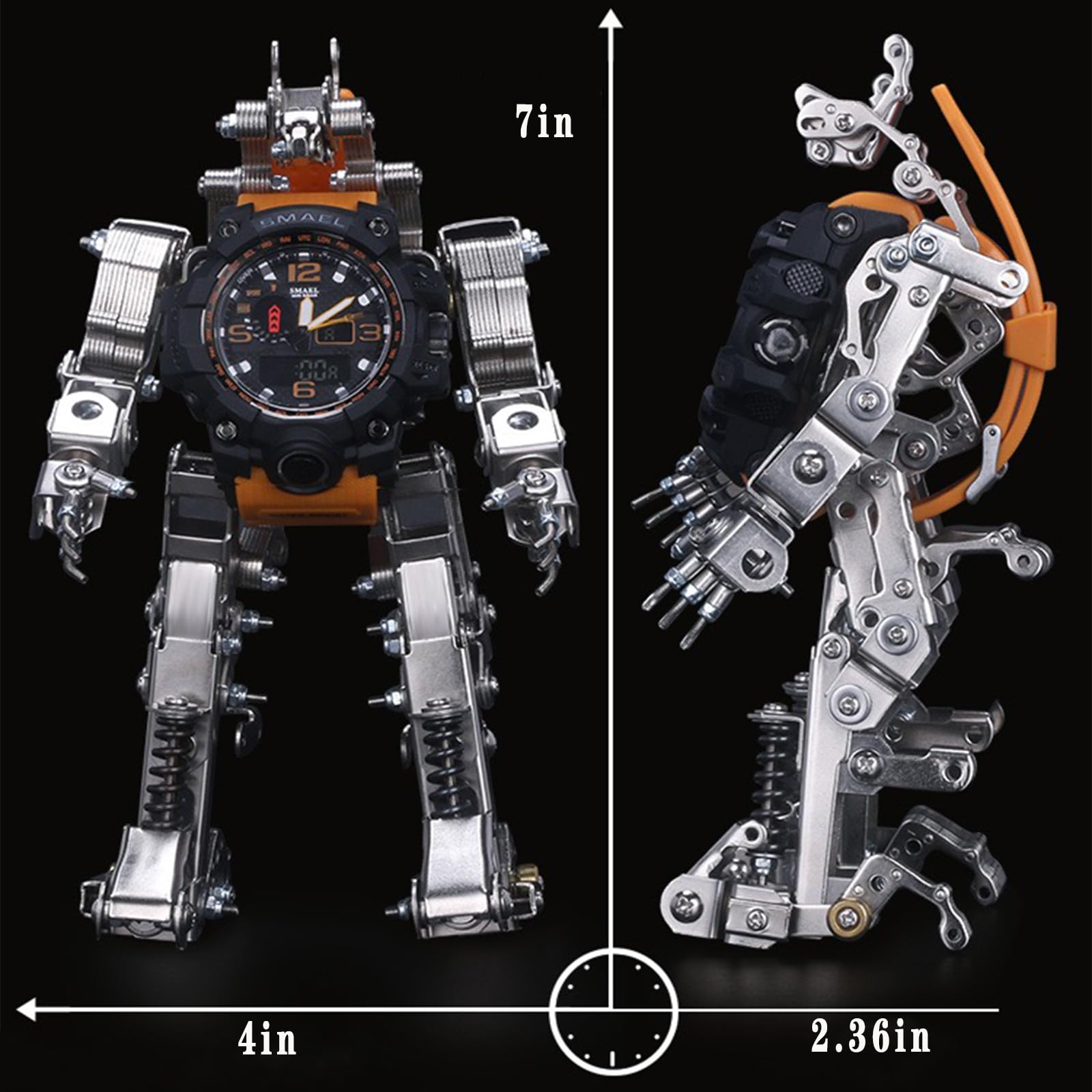 3D Metal Model Kit - DIY Mechanical Time Machine Watch Stand, Adult High Difficulty Assembly Puzzle, 3D Metal Art Craft for Men | Perfect Gift for Engineers, Watch Collectors & Hobbyists | Home Office Decor & STEM Learning Project