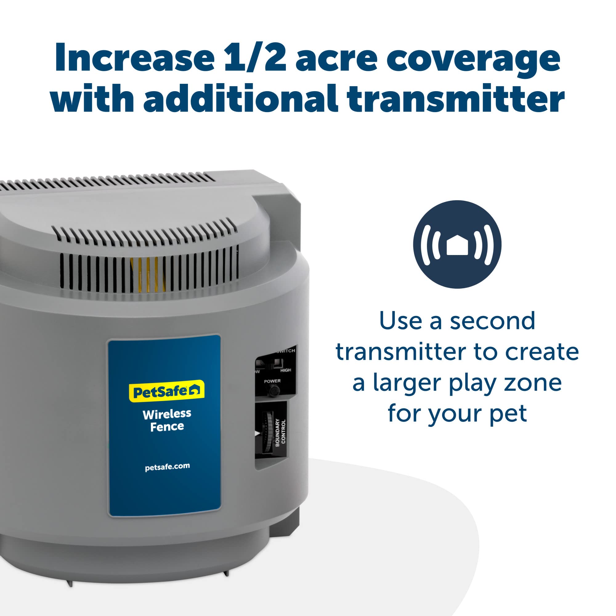 PetSafe Wireless Fence Extra Transmitter - Expand Wireless Dog & Cat Containment System Range | Compatible with Existing PetSafe Fences | Ideal for Large Yards, Farms & Rural Areas