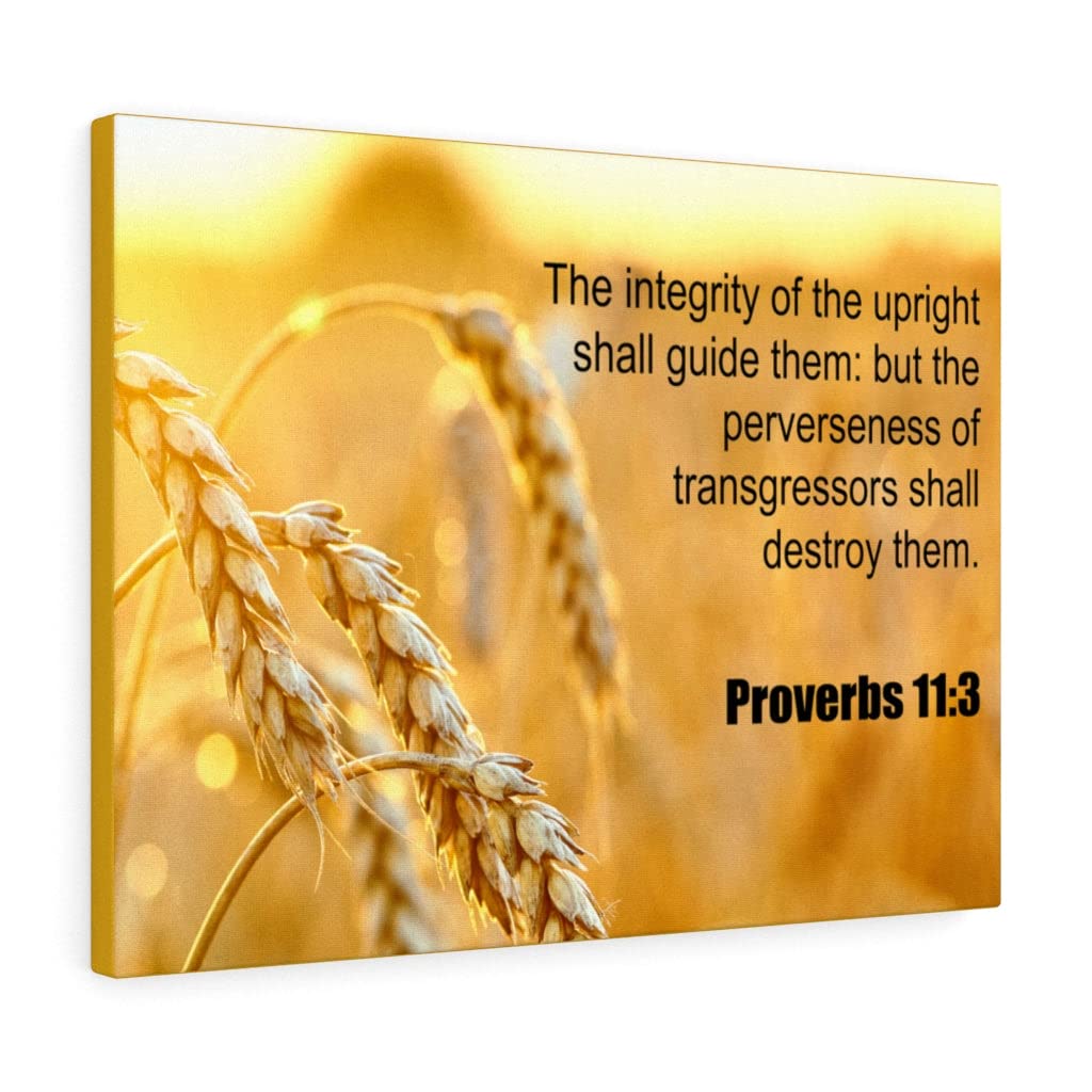 Christian Wall Art - Proverbs 11:3 Bible Verse Print - Integrity of The Upright Scripture Wall Decor - Ready to Hang Inspirational Gift for Home, Office & Church