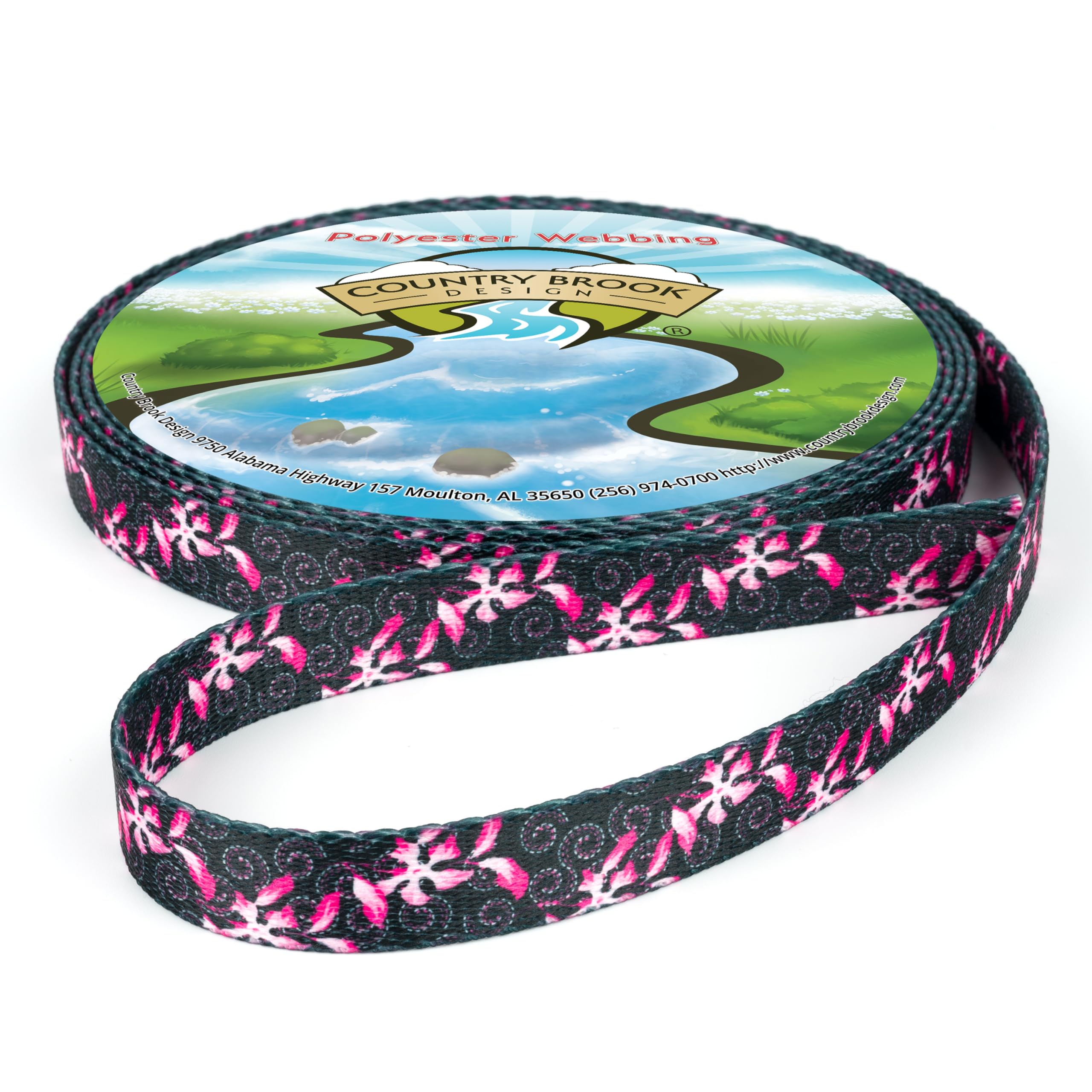 Country Brook Design - Pink Honeysuckle Breeze Polyester Webbing for DIY Crafts, Home Decor, and Fashion Accessories | Soft & Durable Material for Sewing, Scrapbooking, and Gift Wrapping