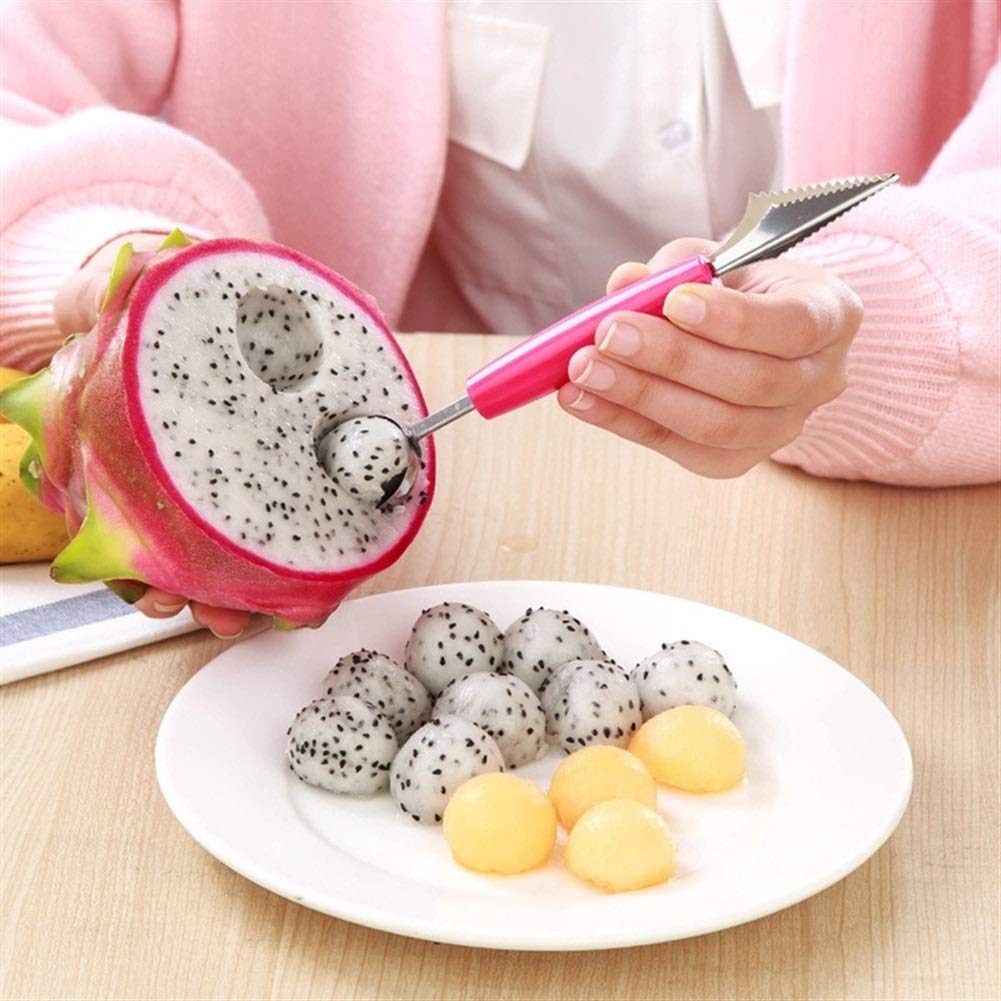 **DANDAN Watermelon Slicer & Fruit Platter Set - Carving Knife, Melon Spoon & Ice Cream Scoop - Kitchen Gadgets for Easy Fruit Cutting - Perfect for BBQs, Parties & Summer Snacks (Orange)**