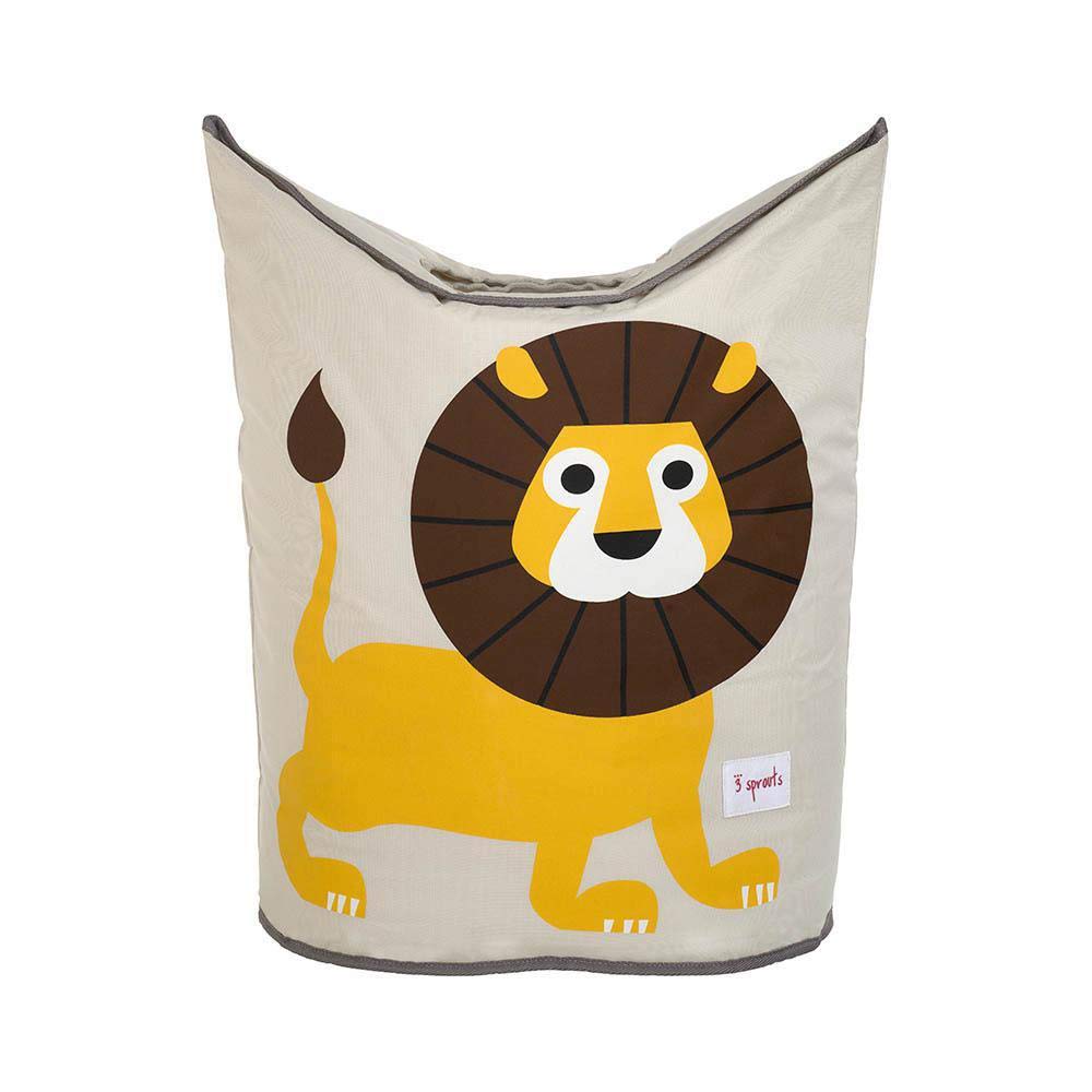 3 Sprouts Baby Laundry Hamper & Storage Basket Organizer - Nursery Cloth Bin with Lion Design | Perfect for Baby Clothes, Toys & Nursery Organization (Llama Version Available)