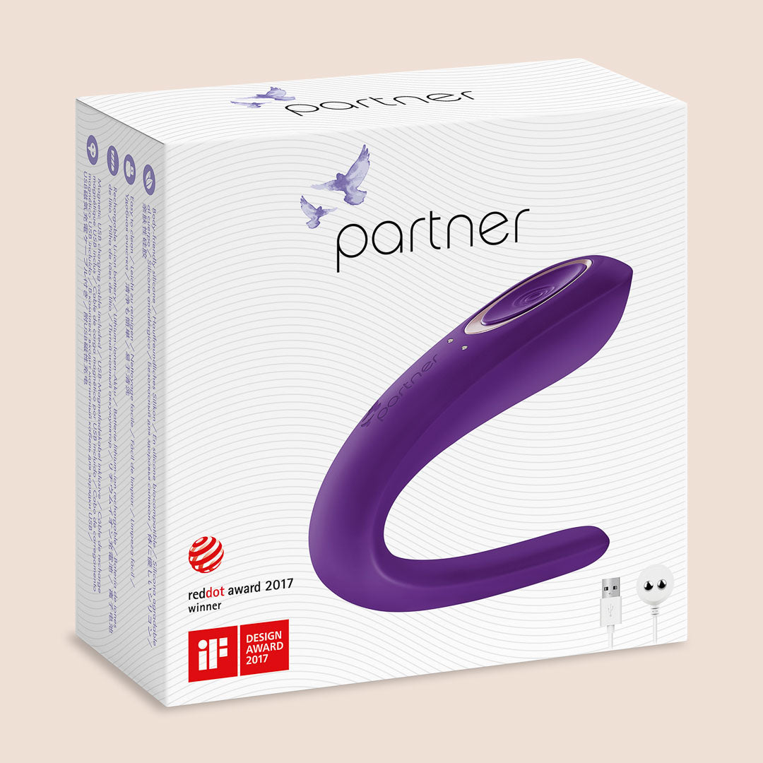 Satisfyer Double Partner - Dual Action Vibrator for Vaginal & Clitoral Stimulation | Couples & Solo Play | Waterproof & Rechargeable Adult Toy for Women