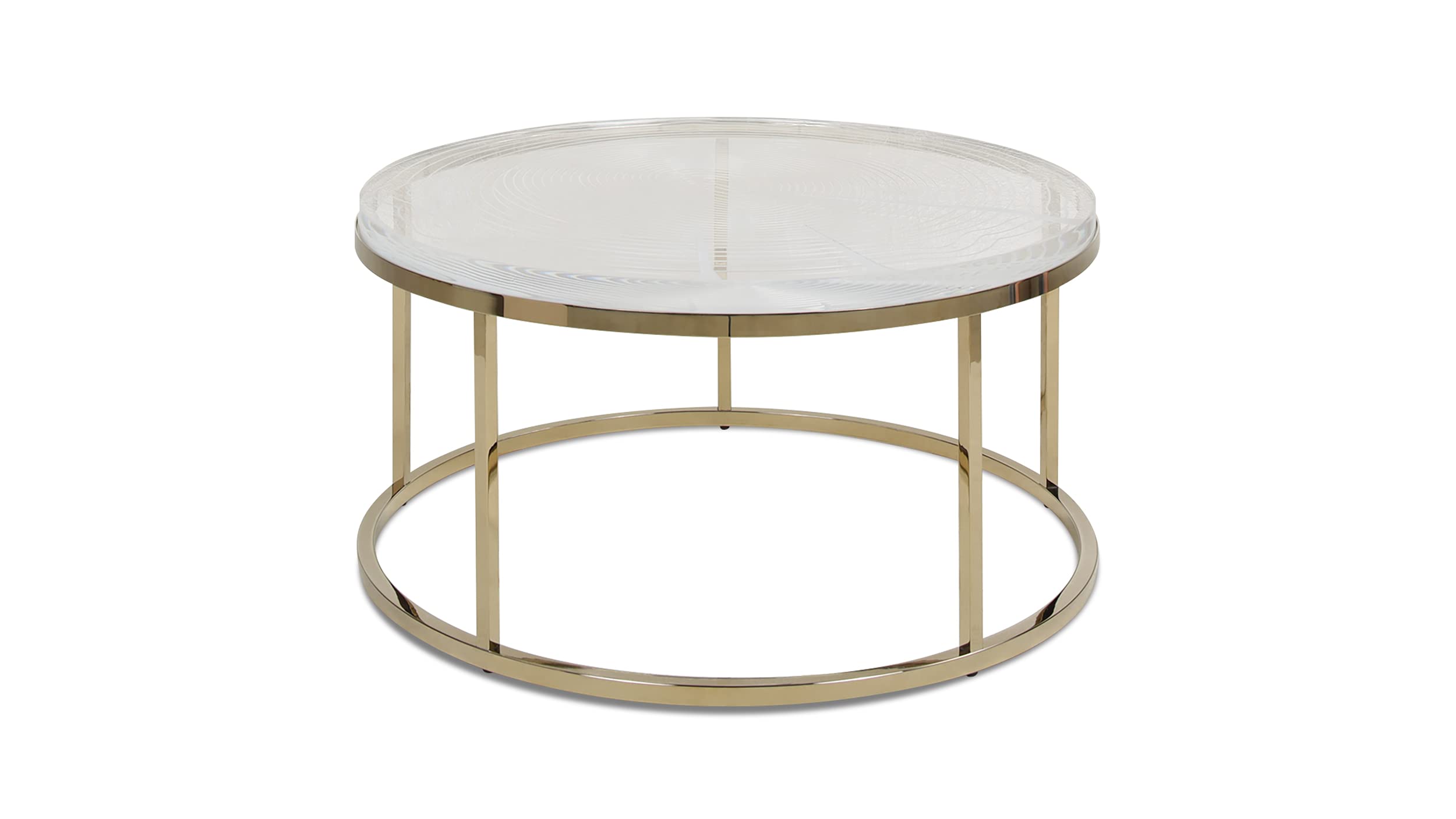 Jennifer Taylor Home Dendros Gold & Acrylic Coffee Table - Modern Living Room Centerpiece for Small Spaces & Apartments
